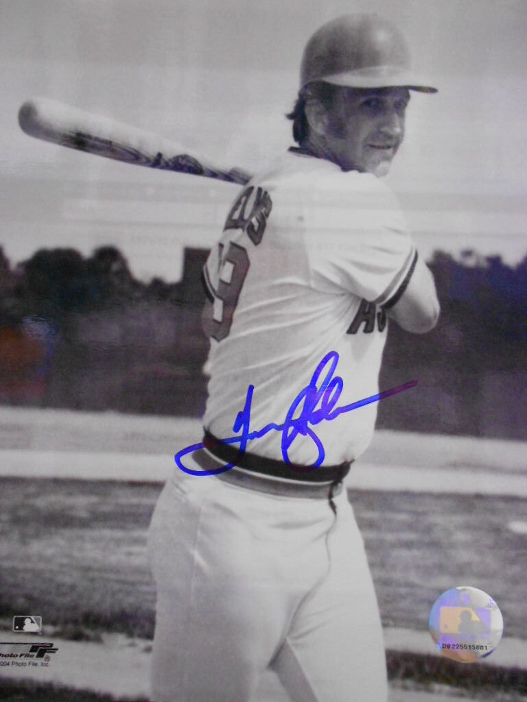 Tommy Helms Houston Astros autographed 8x10 B&W  photo