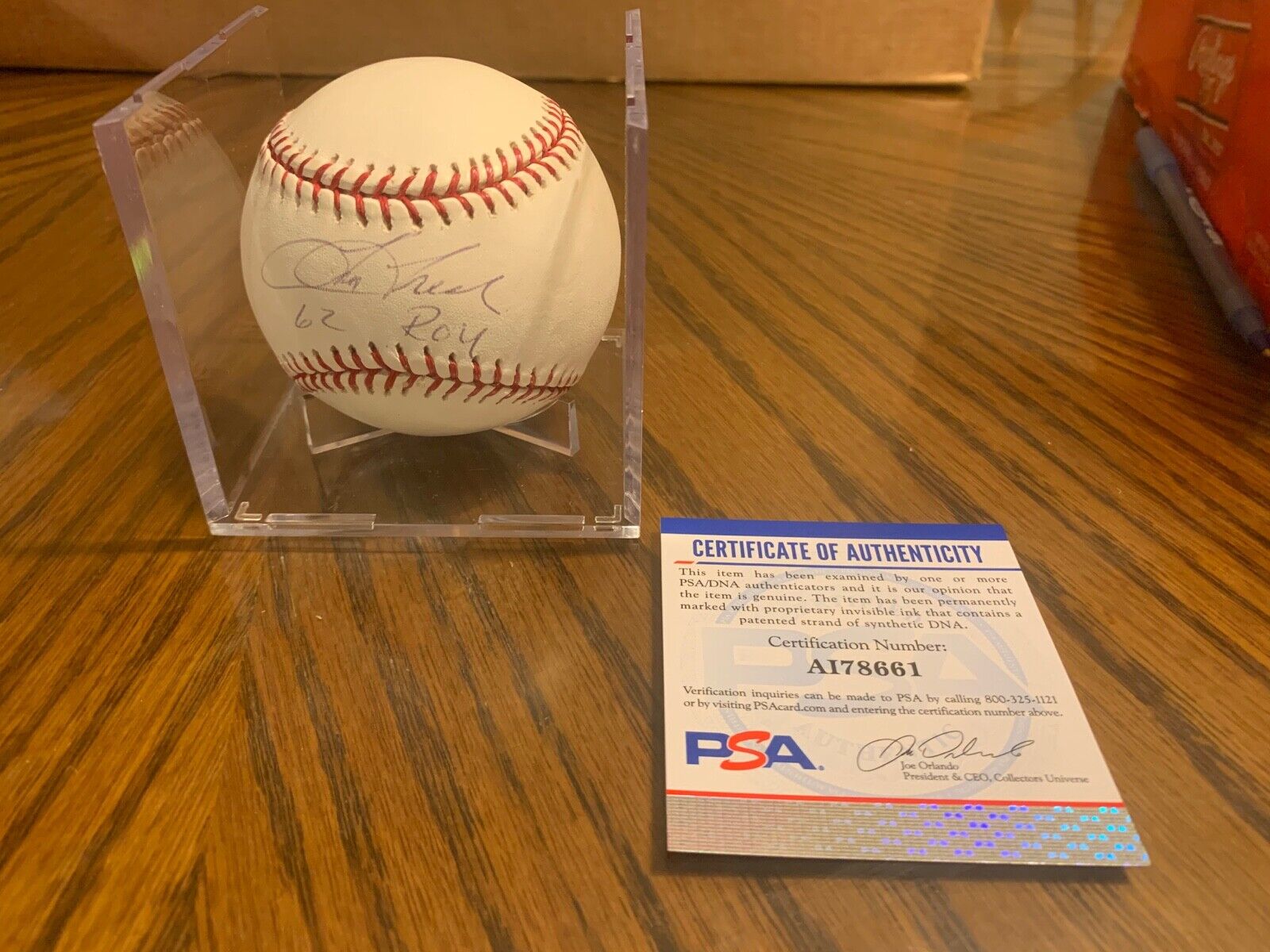 Tom Tresh New York Yankees 1962 ROY Autographed Baseball W/ PSA COA #AI78661