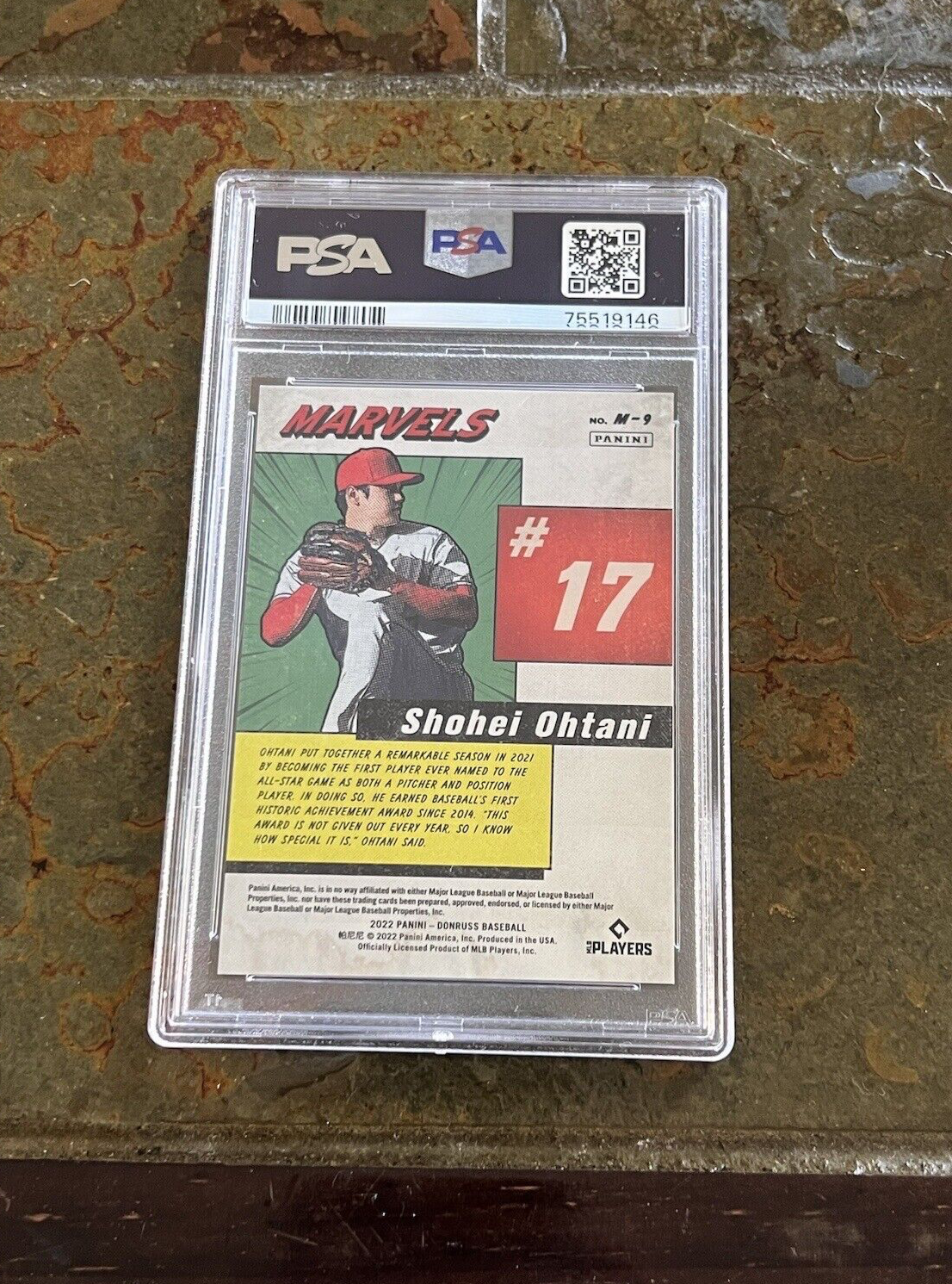 Shohei Ohtani 2022 Donruss Marvels Card #M9 #971/999 PSA Grade Slab Gem Mint 10