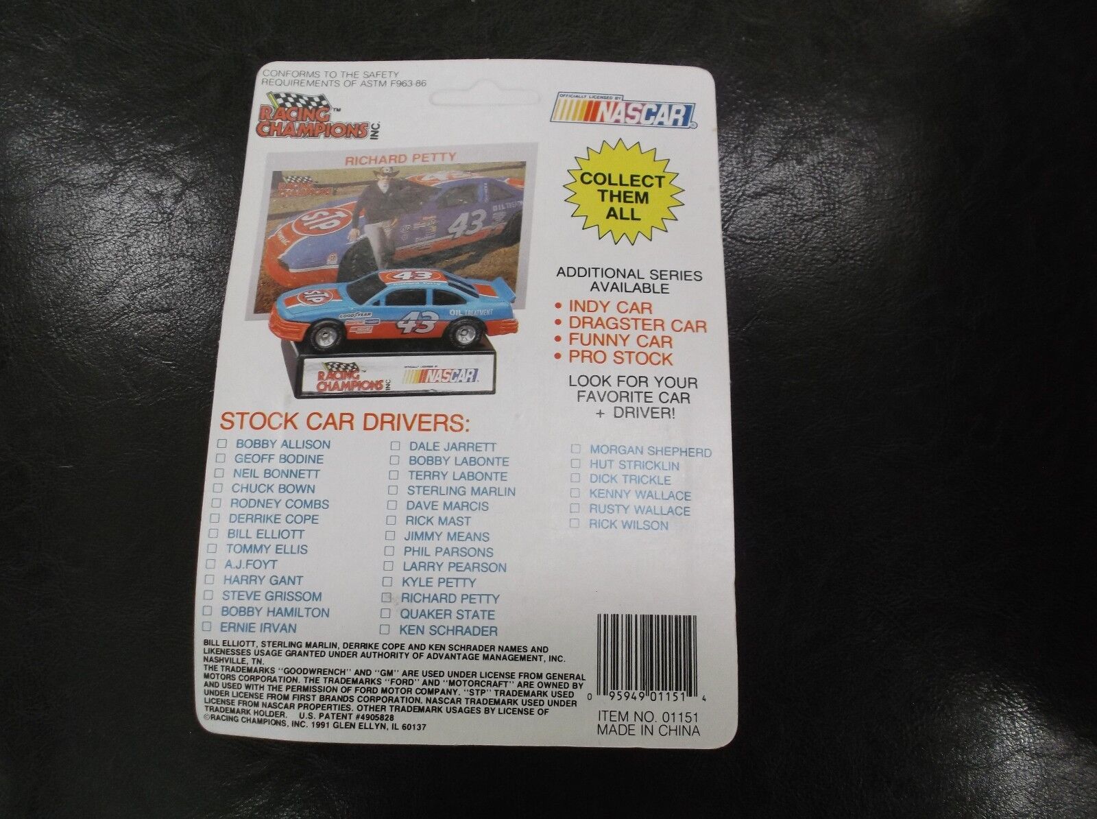 Larry Pearson  #16  Stock Car 1:64 Diecast Replica 1991 Racing Champion