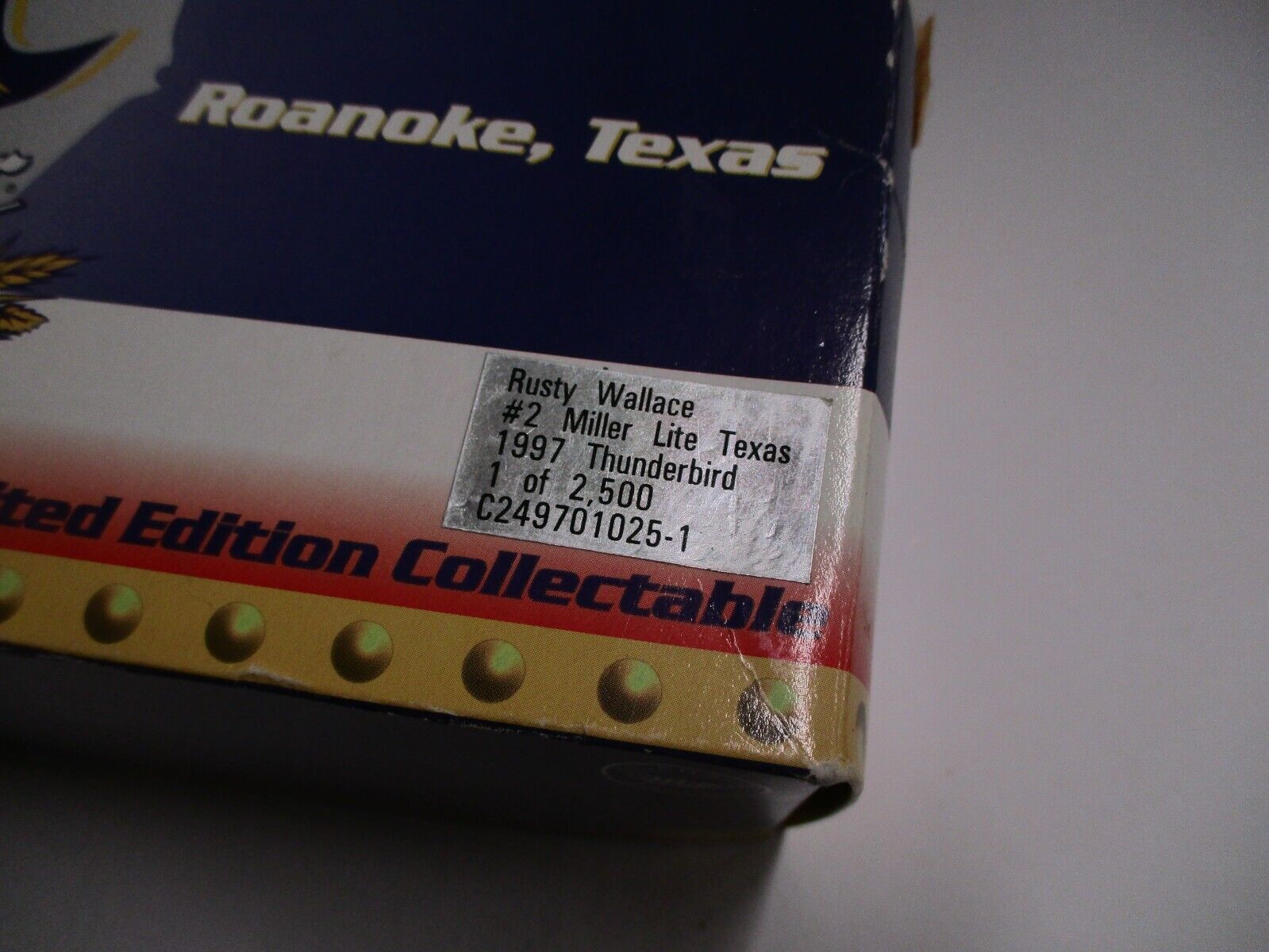 Rusty Wallace Miller Lite April 6, 1997 Winston Cup LE Collectable 1:24 1/2500