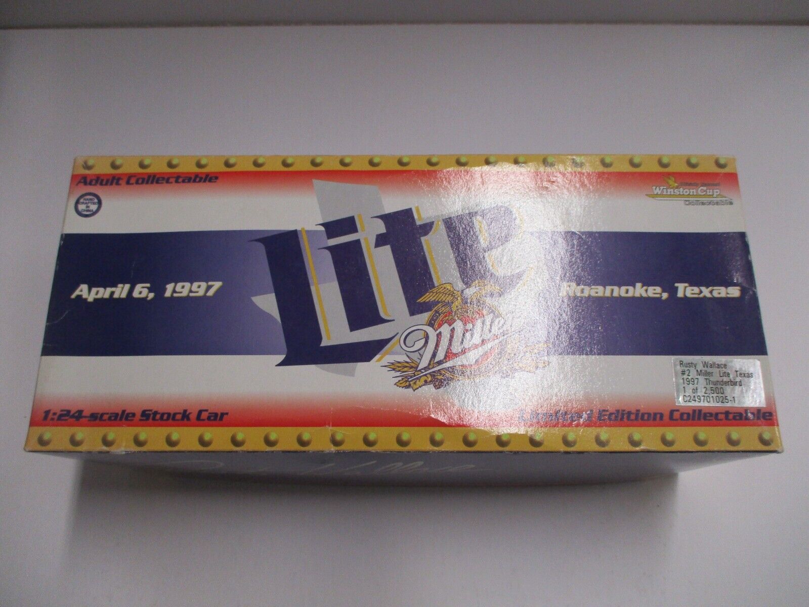 Rusty Wallace Miller Lite April 6, 1997 Winston Cup LE Collectable 1:24 1/2500