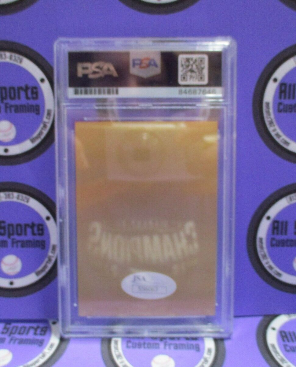 Pee Wee Reese Autographed 1984 Metal Hall Of Fame Baseball Card PSA Slab