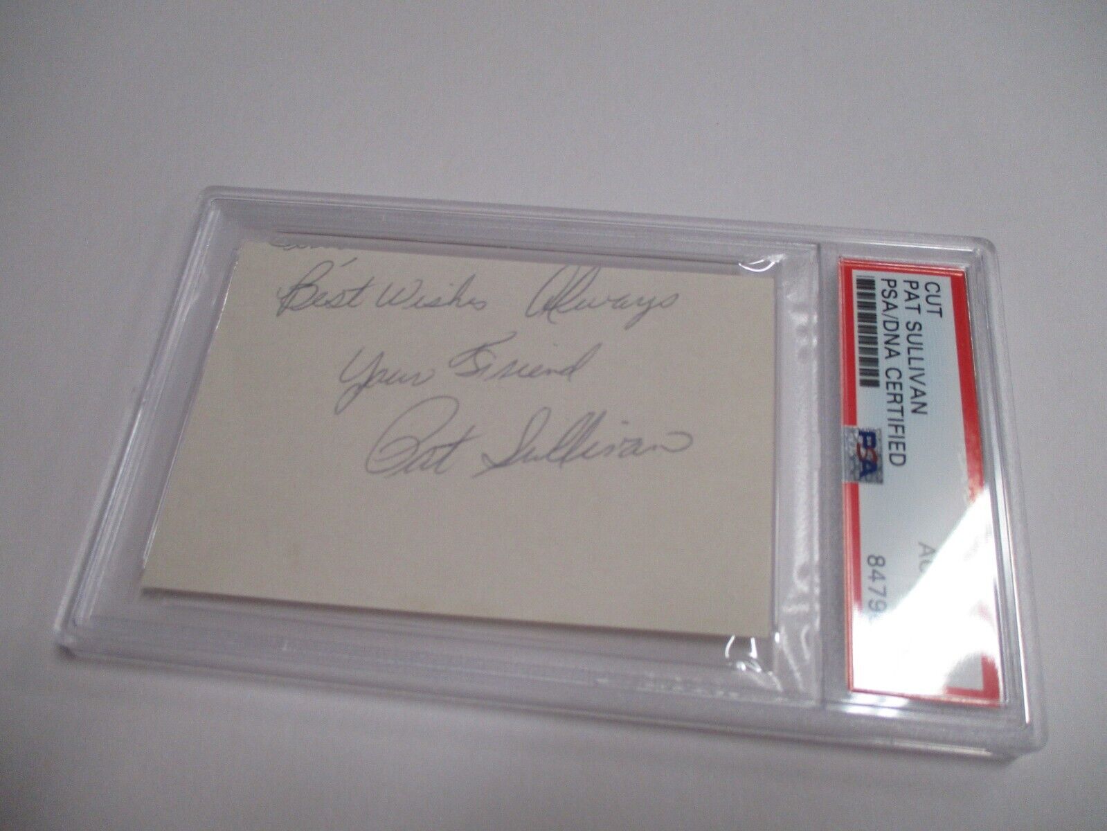 Pat Sullivan Auburn Tigers Autographed Index Card Cut PSA slab 1971 Heisman