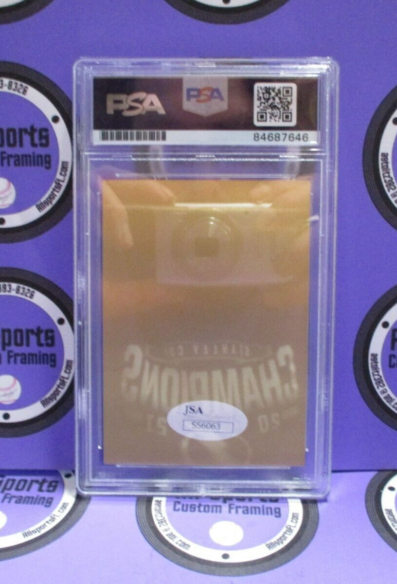 Pee Wee Reese Autographed 1984 Metal Hall Of Fame Baseball Card PSA Slab