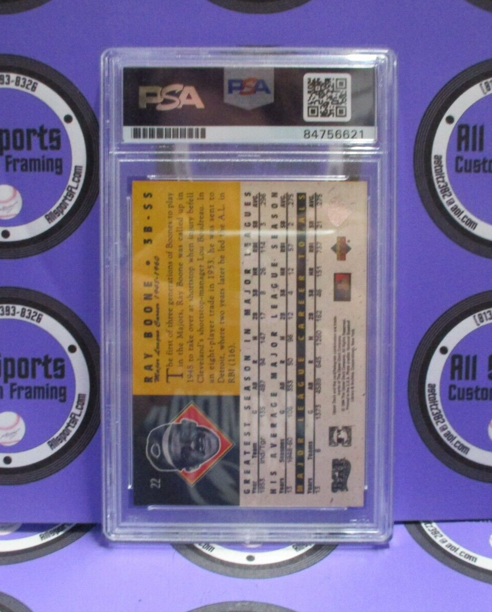 Ray Boone Indians Autographed 1994 Upper Deck Legends Baseball Card #22 PSA Slab