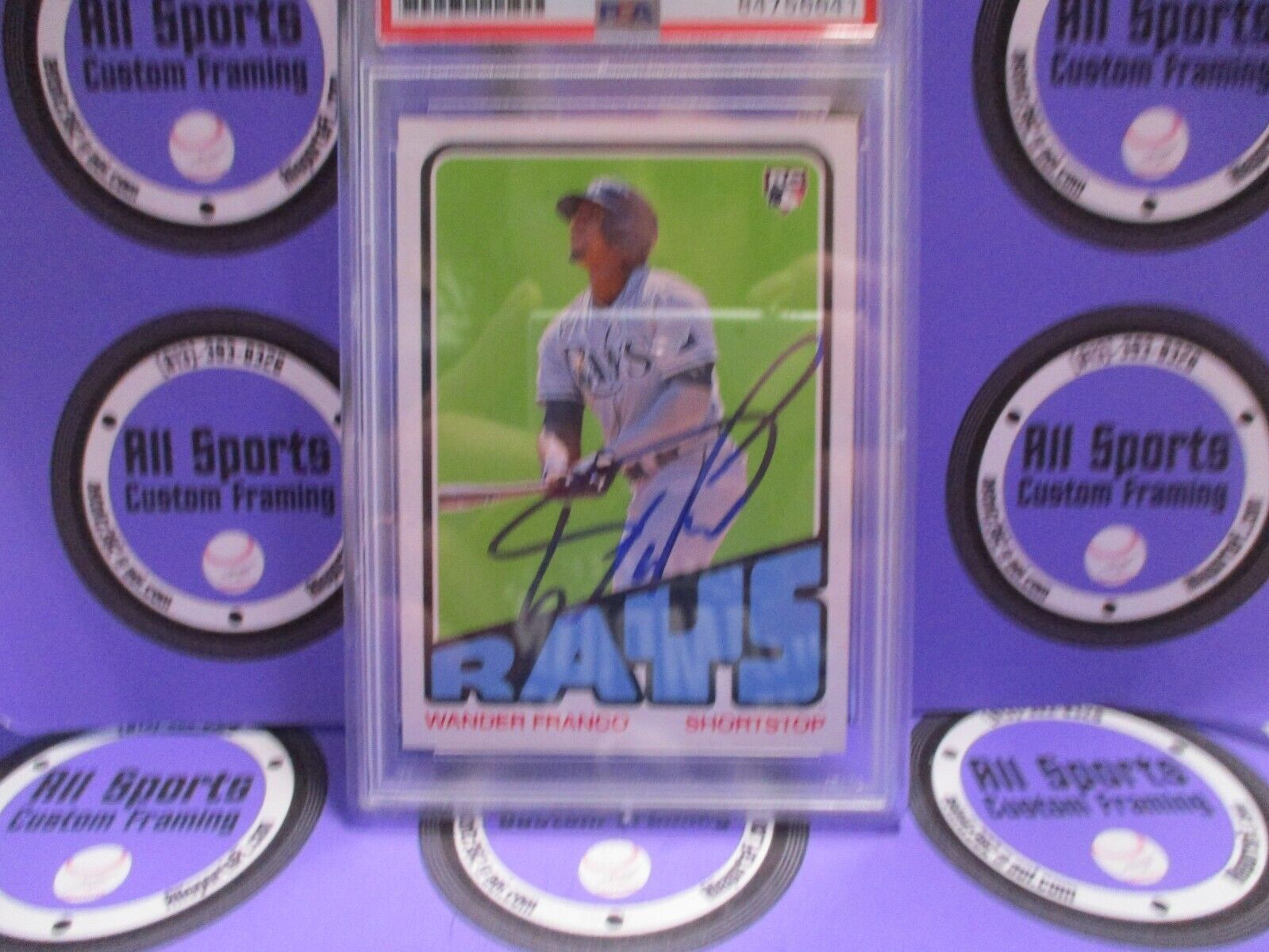 Wander Franco TB Rays Autographed 2022 Topps TBT Baseball Card #26 PSA Slab