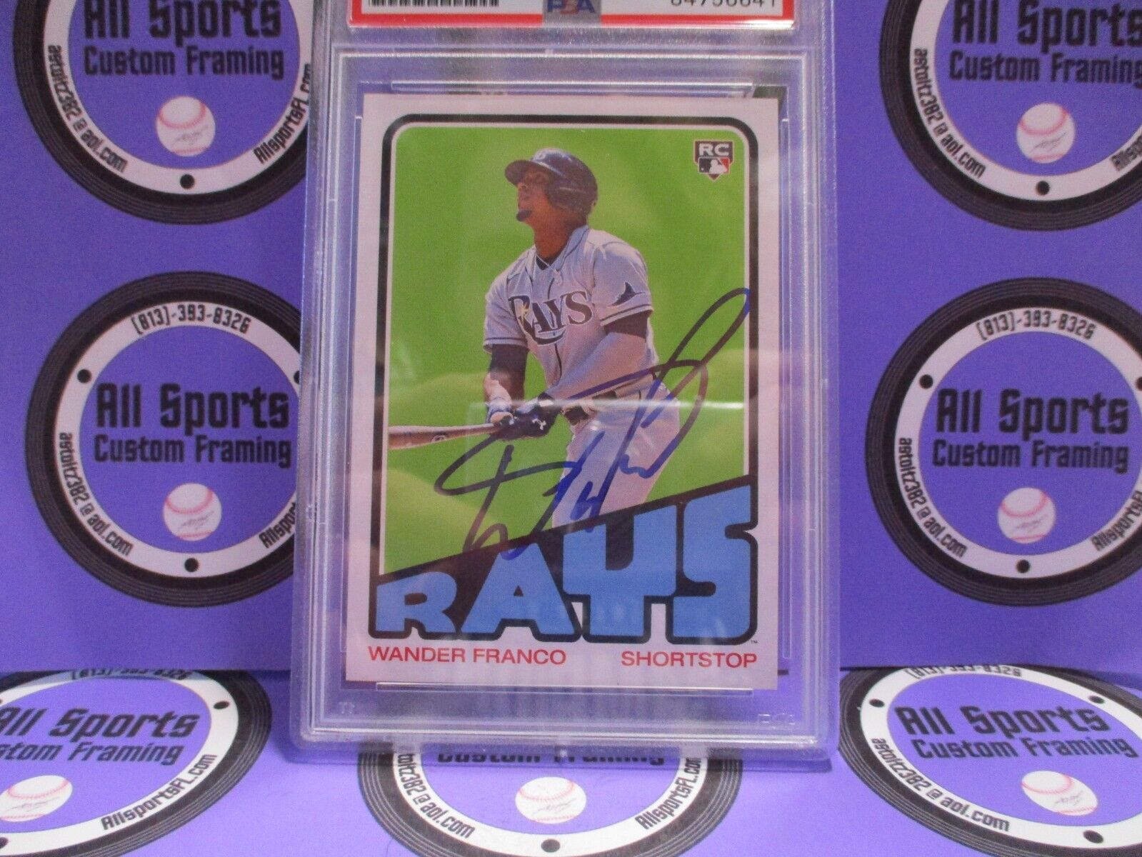 Wander Franco TB Rays Autographed 2022 Topps TBT Baseball Card #26 PSA Slab