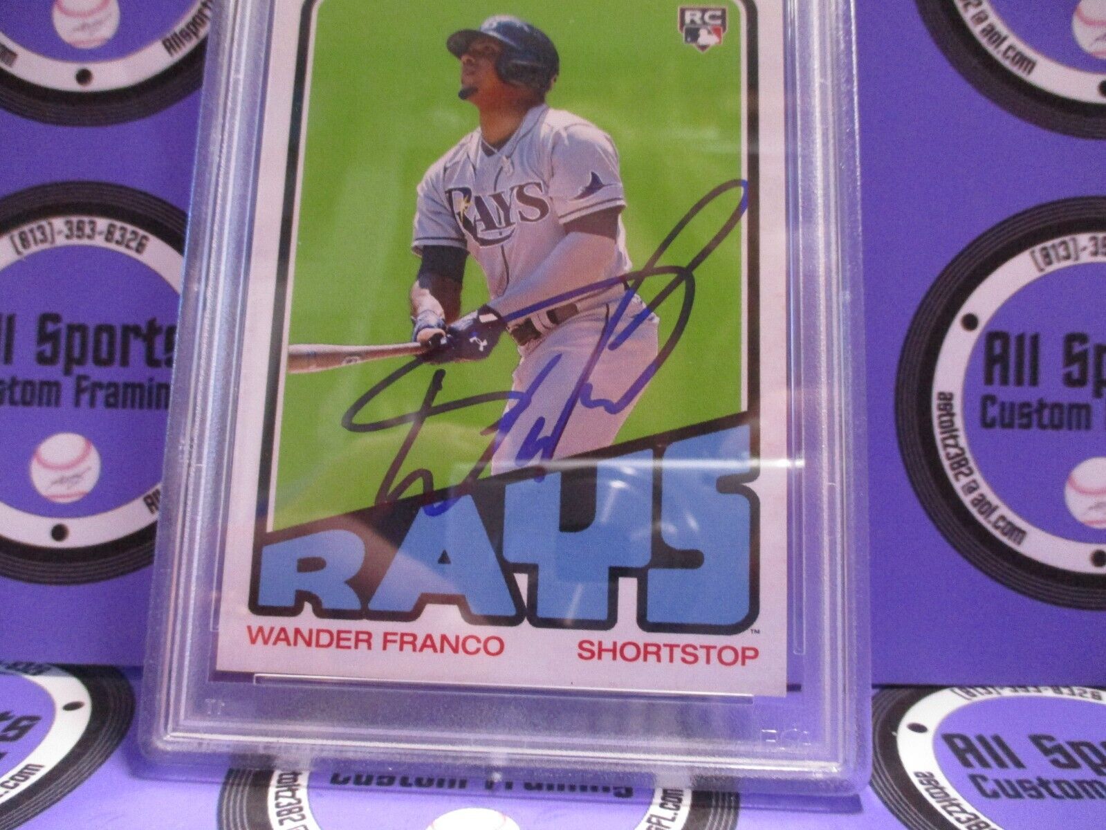 Wander Franco TB Rays Autographed 2022 Topps TBT Baseball Card #26 PSA Slab