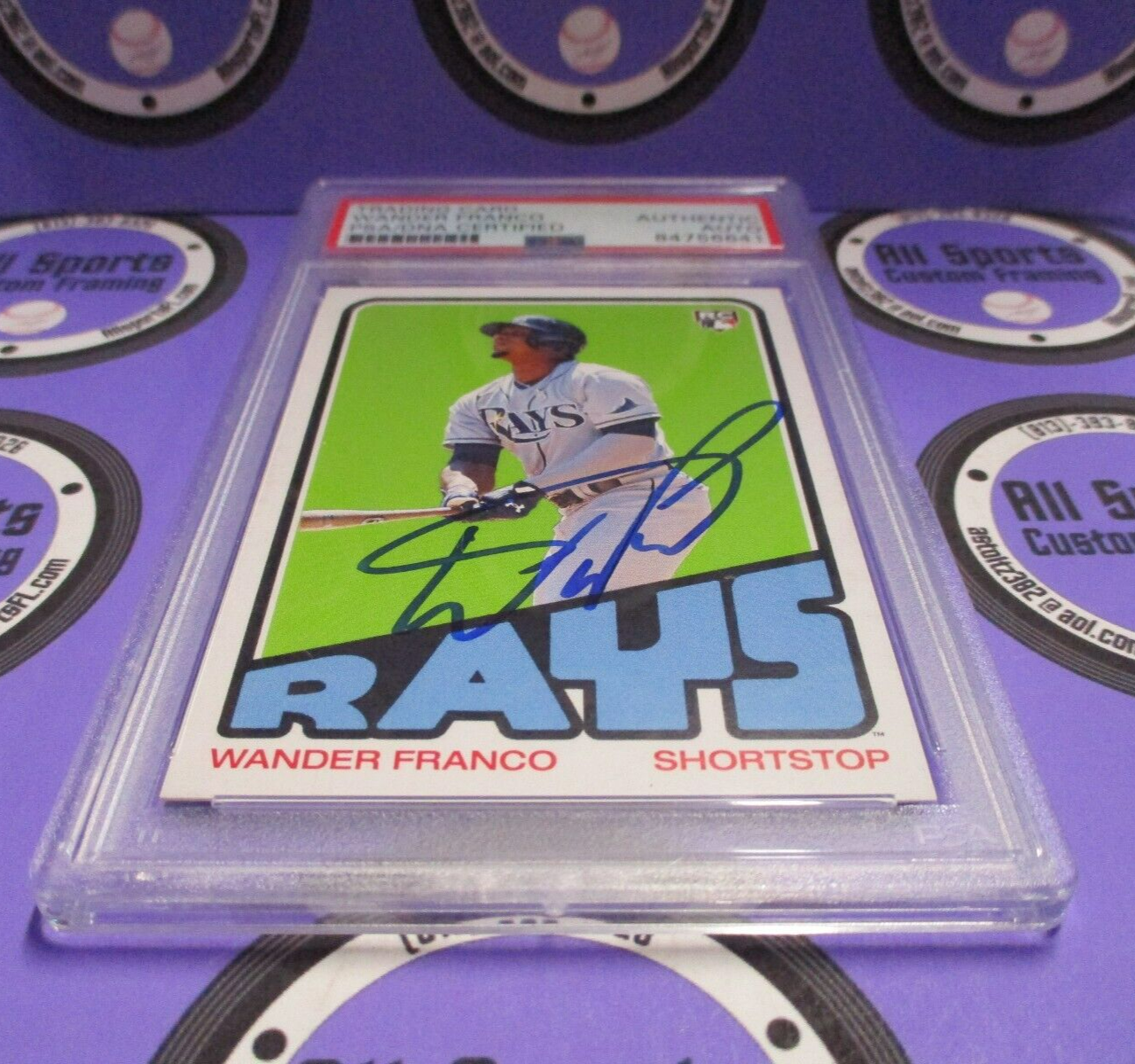 Wander Franco TB Rays Autographed 2022 Topps TBT Baseball Card #26 PSA Slab