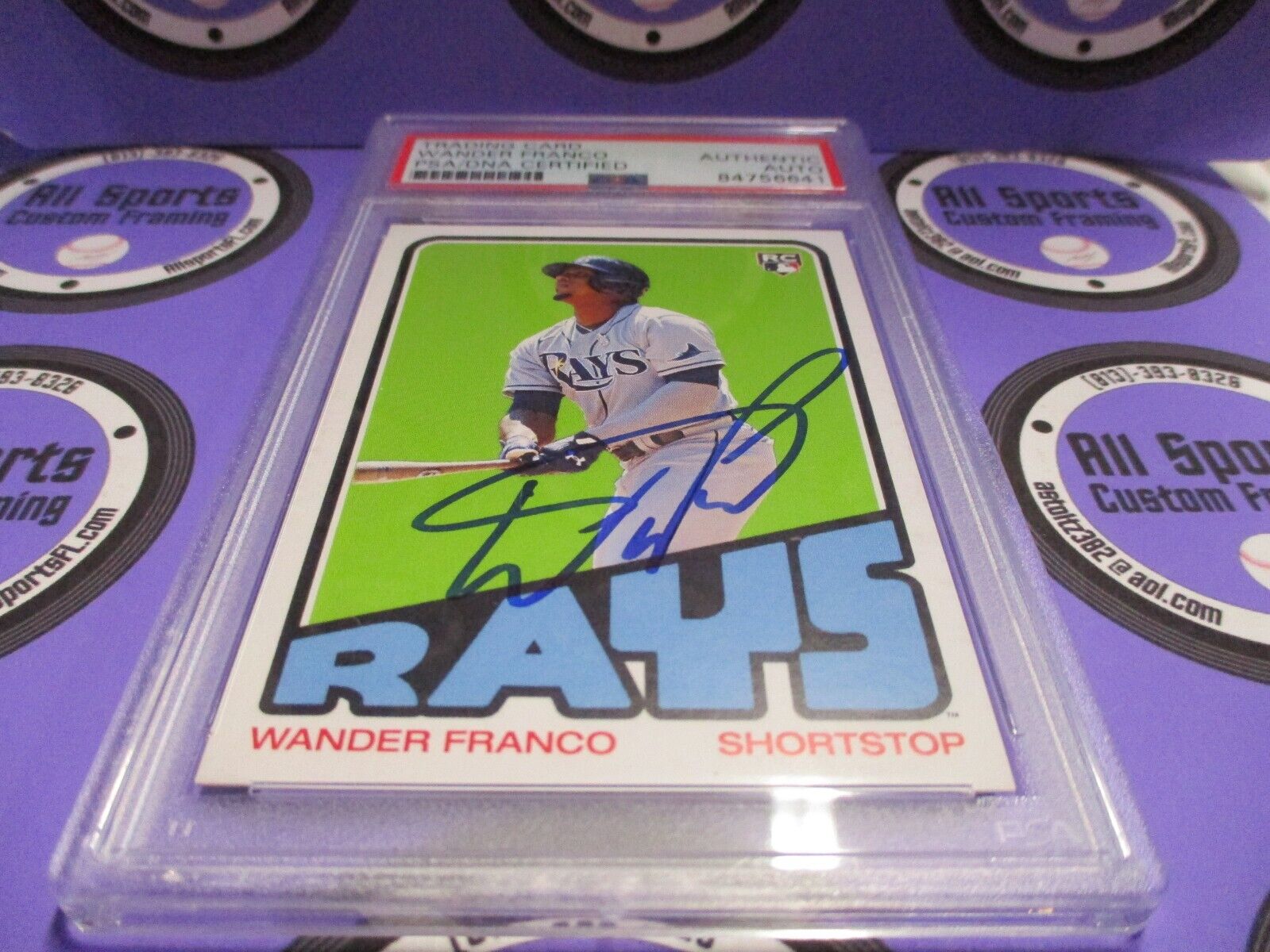 Wander Franco TB Rays Autographed 2022 Topps TBT Baseball Card #26 PSA Slab