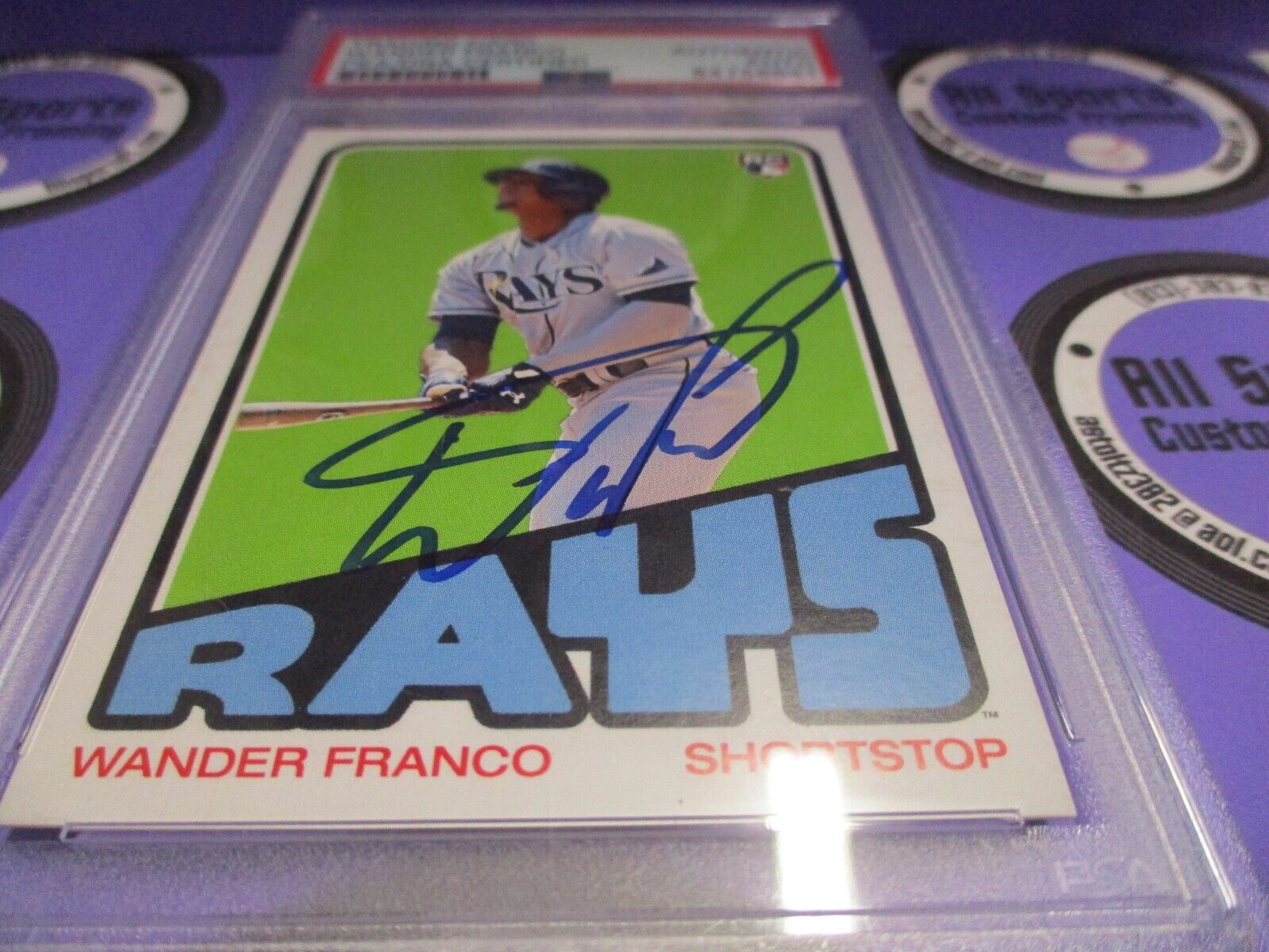 Wander Franco TB Rays Autographed 2022 Topps TBT Baseball Card #26 PSA Slab