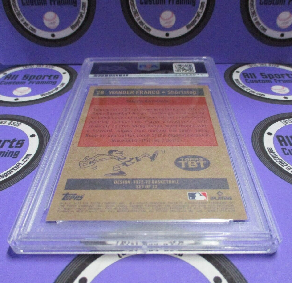 Wander Franco TB Rays Autographed 2022 Topps TBT Baseball Card #26 PSA Slab