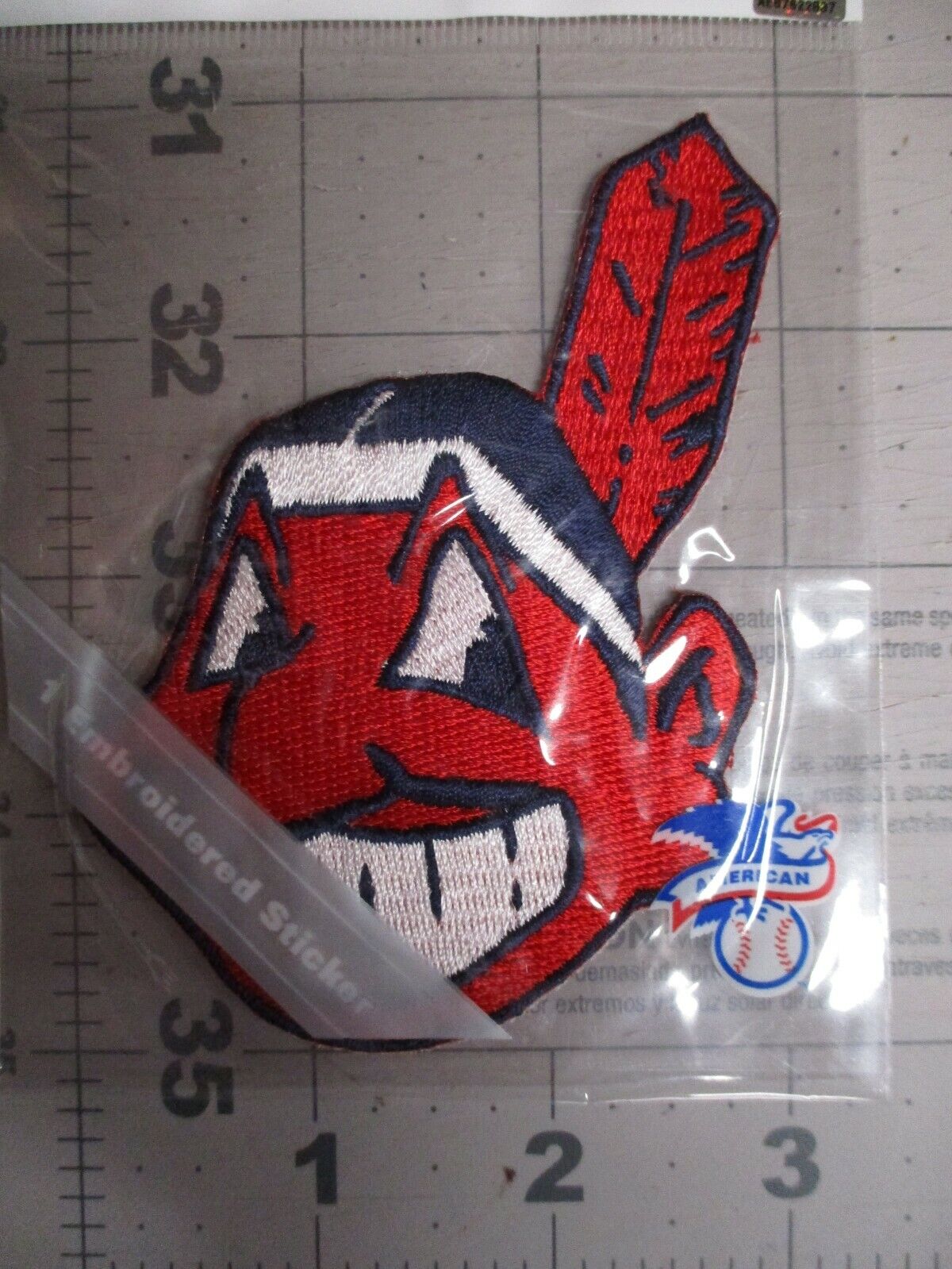 Cleveland Indians Chief Wahoo patch size 3 x 4 inches New in Bag EK Su -  All Sports Custom Framing