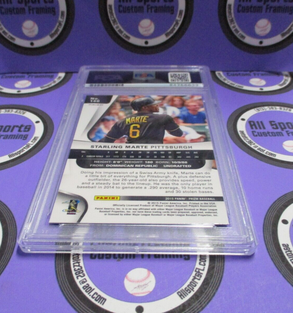 Starling Marte Autographed Signed 2015 Panini RWB Baseball Card #140 PSA Slab