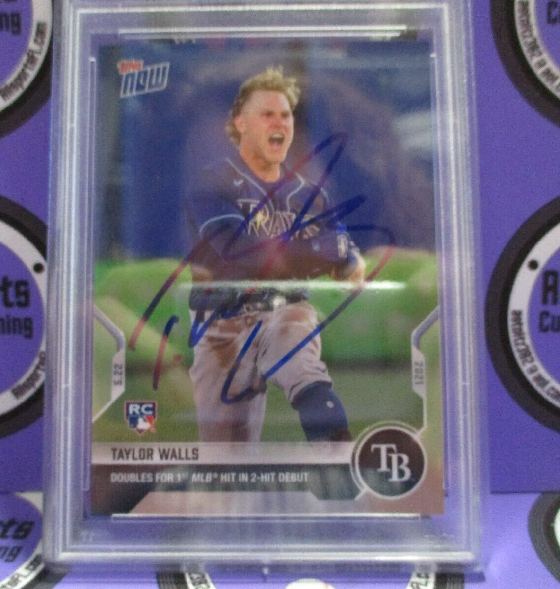 Taylor Walls Rays Autographed Signed 2021 Topps Now Baseball Card #260 PSA Slab2