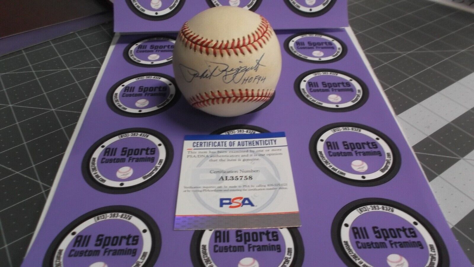 Phil Rizzuto HOF94 New York Yankees Autographed Baseball PSA #AL35758