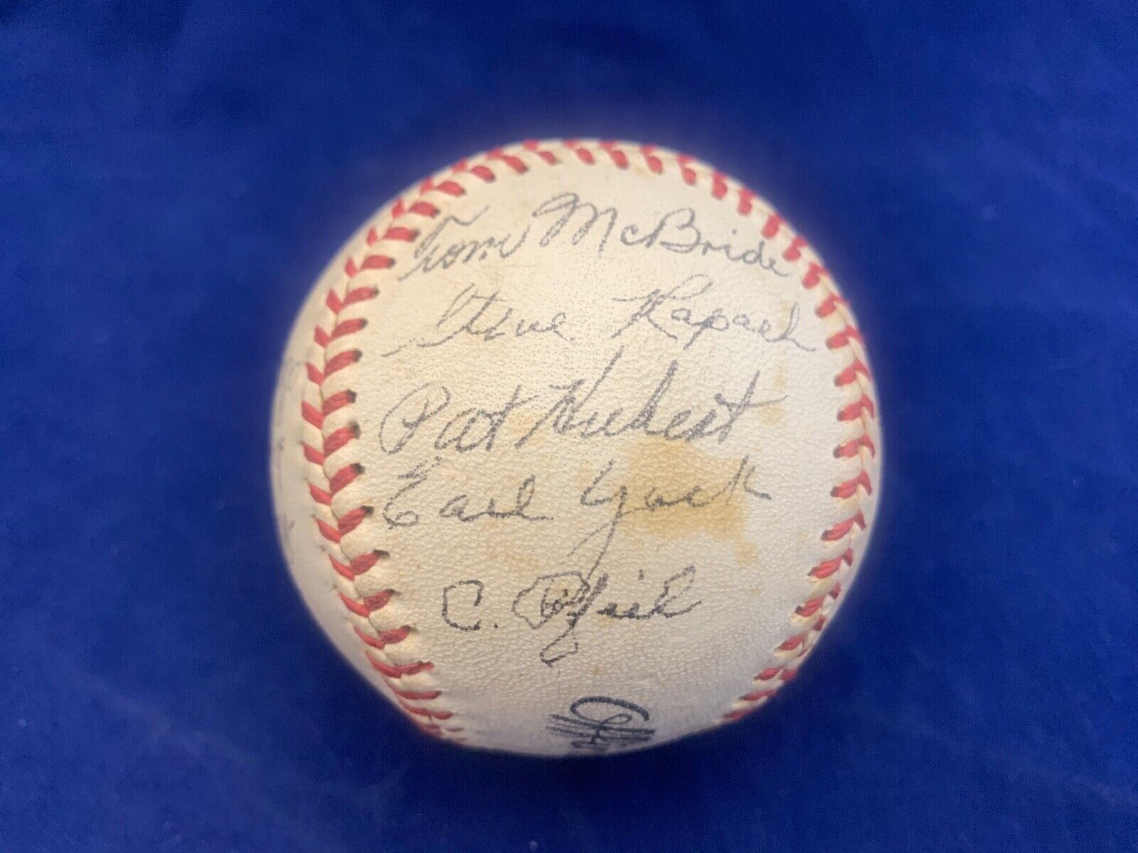 Official Macgregor 1940's Goldsmith 97 League Baseball signed 18 autos McBride