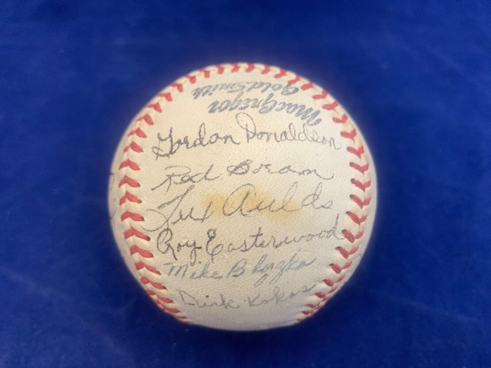 Official Macgregor 1940's Goldsmith 97 League Baseball signed 18 autos McBride