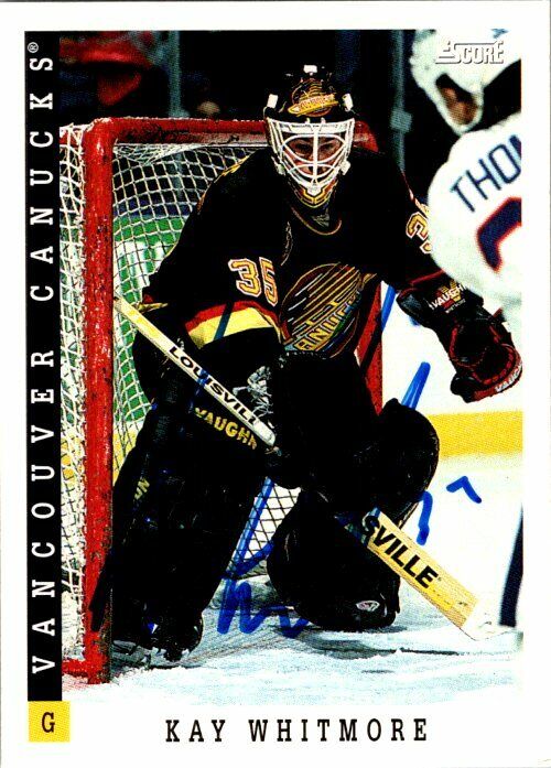 Kay Whitmore Vancouver Canucks Hand Signed 1993-94 Score Hockey Card #360 NM