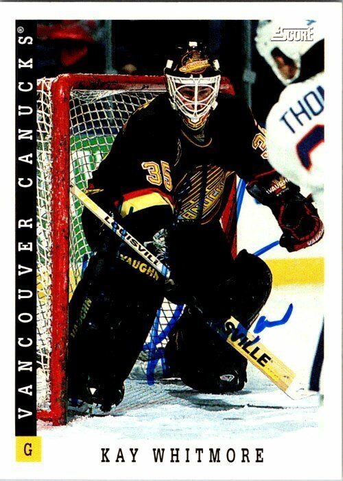 Kay Whitmore Vancouver Canucks Hand Signed 1993-94 Score Hockey Card #360 NM