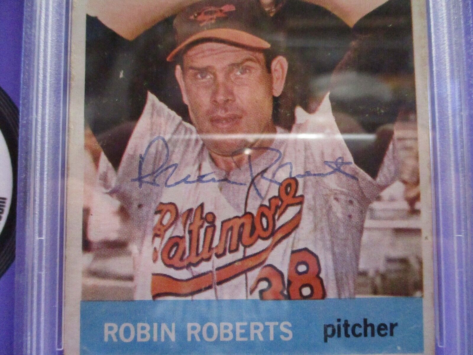 Robin Roberts Orioles Autographed Signed 1964 Topps Baseball Card #285 PSA Slab