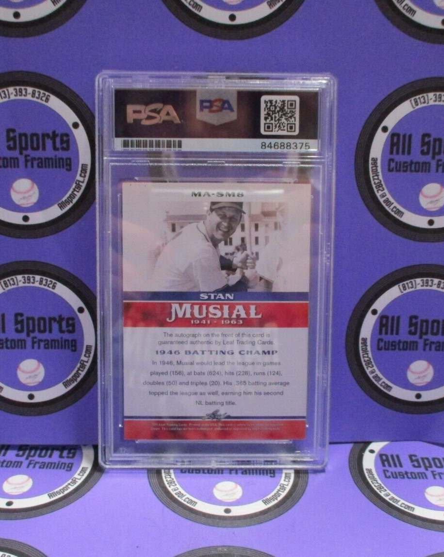 Stan Musial Autographed Signed 2015 Leaf Baseball Card #MA-SM8 PSA Slab