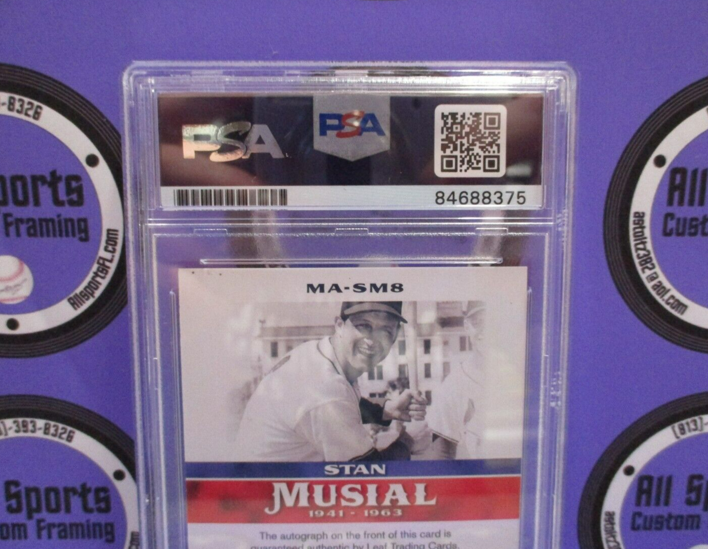 Stan Musial Autographed Signed 2015 Leaf Baseball Card #MA-SM8 PSA Slab