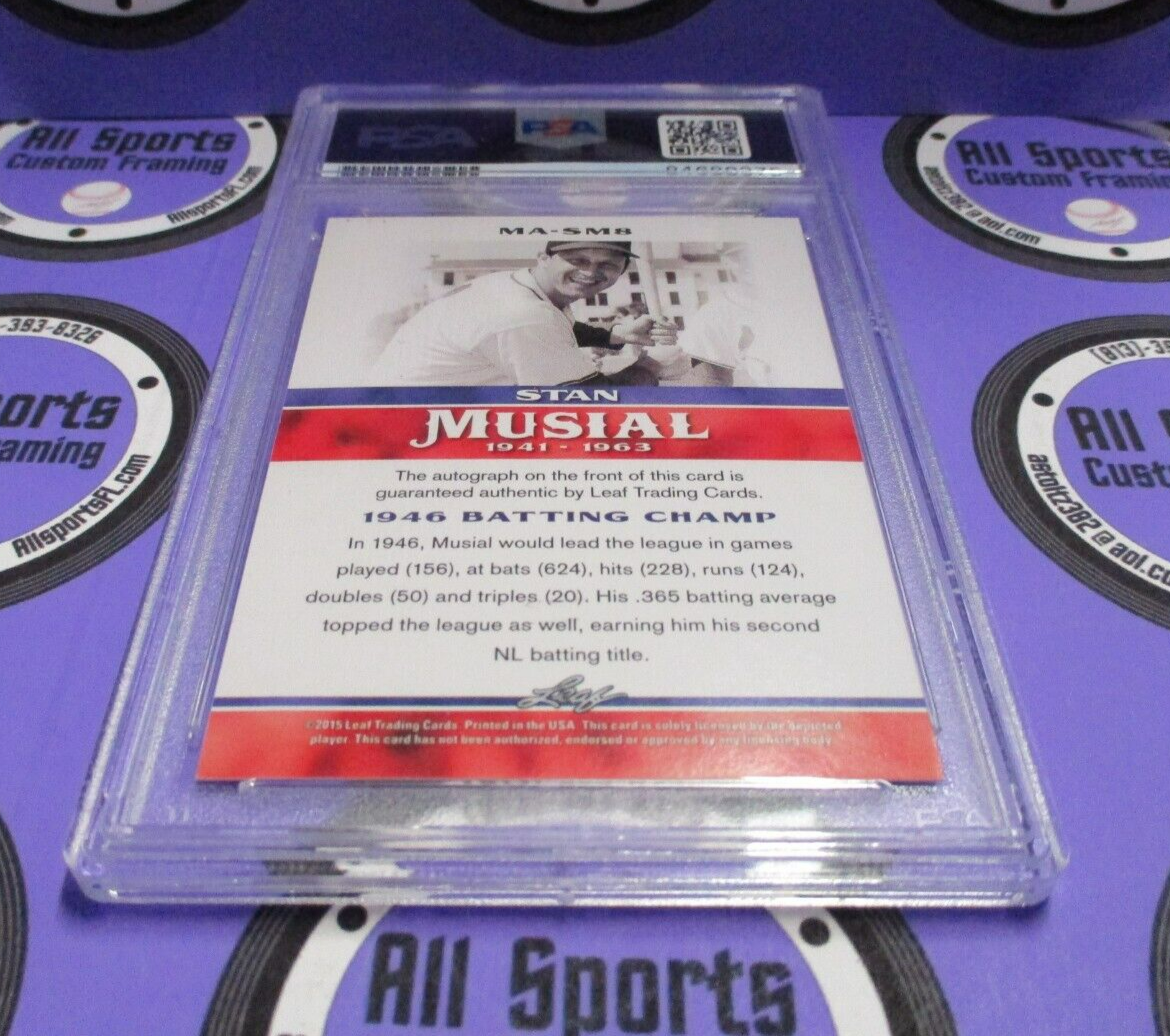 Stan Musial Autographed Signed 2015 Leaf Baseball Card #MA-SM8 PSA Slab