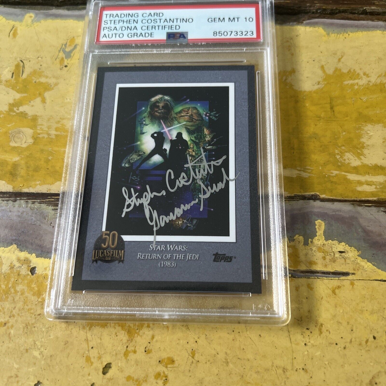 Stephen Costantino Autographed Signed Star Wars Topps 50th Ann. Card PSA AGM10