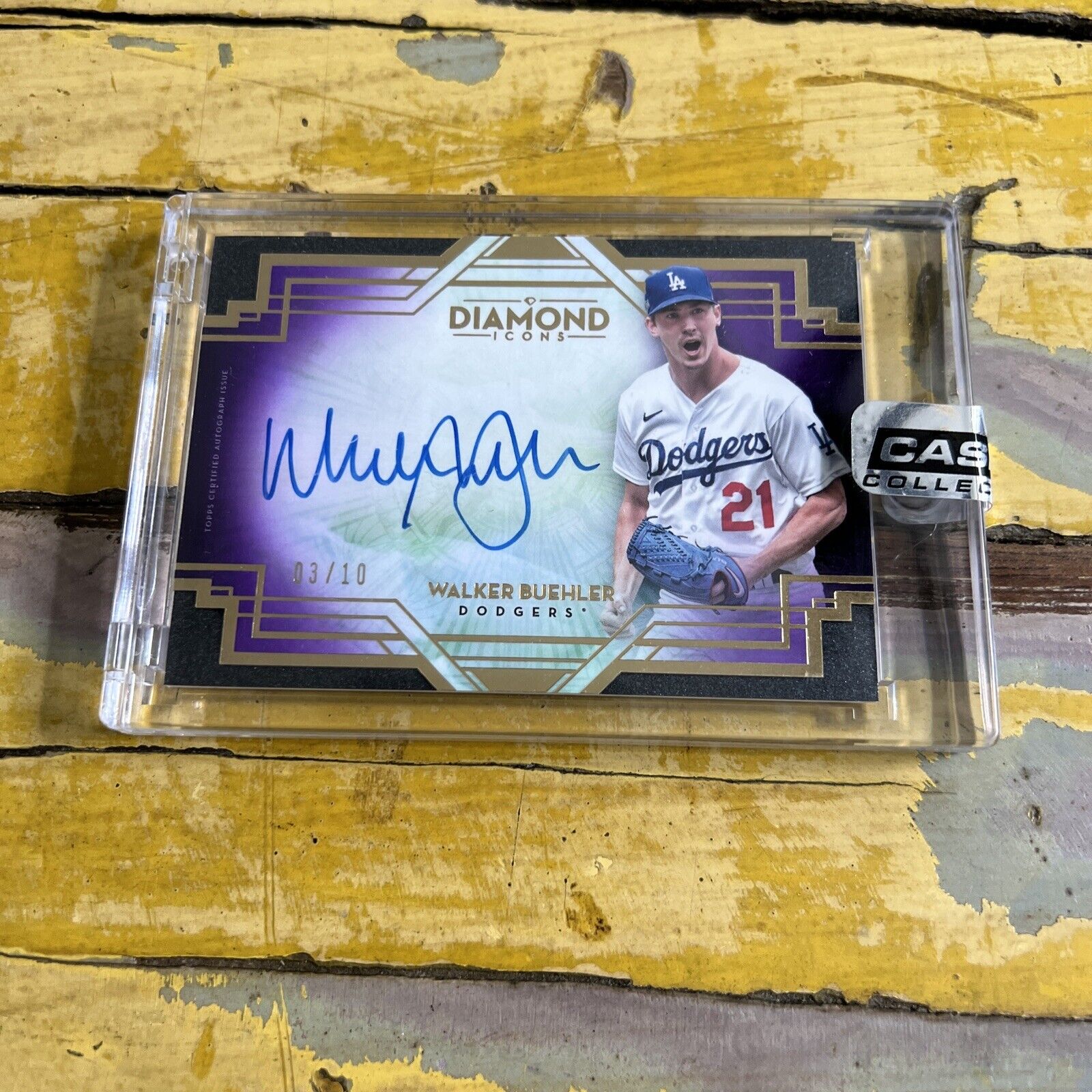 MLB Walker Buehler Dodgers 2021 Topps Diamond Icons Auto #3/10 Card #DIA-WB