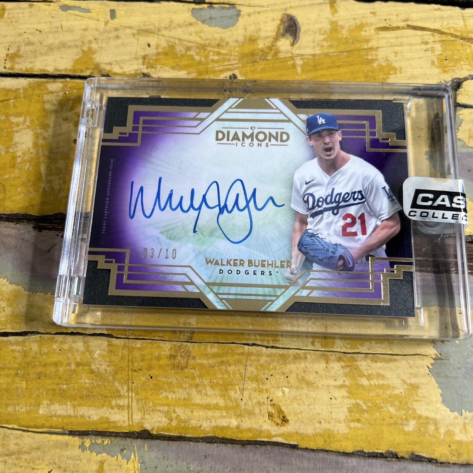 MLB Walker Buehler Dodgers 2021 Topps Diamond Icons Auto #3/10 Card #DIA-WB