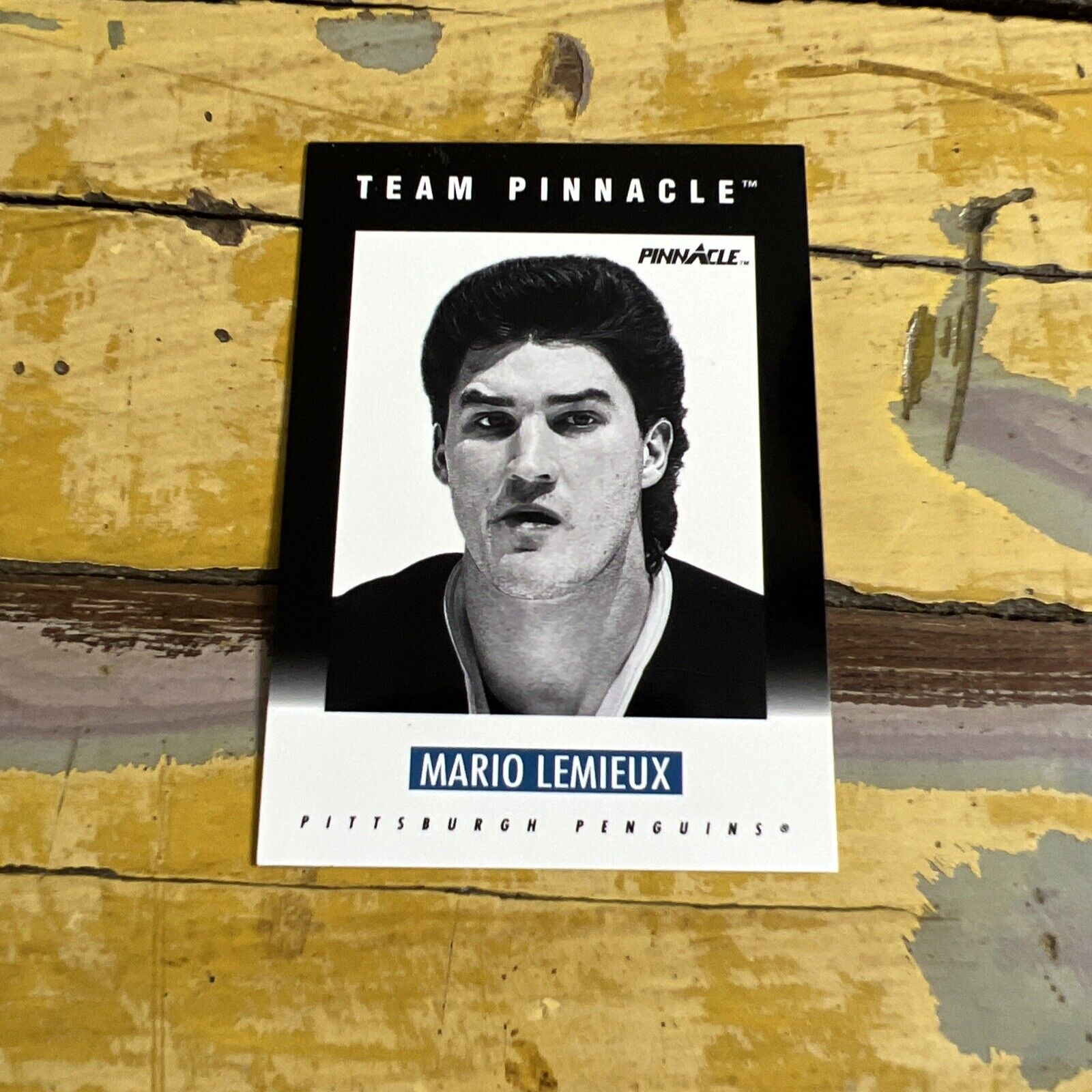 NHL Mario Lemieux Penguins 1991 Pinnacle Team Pinnacle French Card #B-5