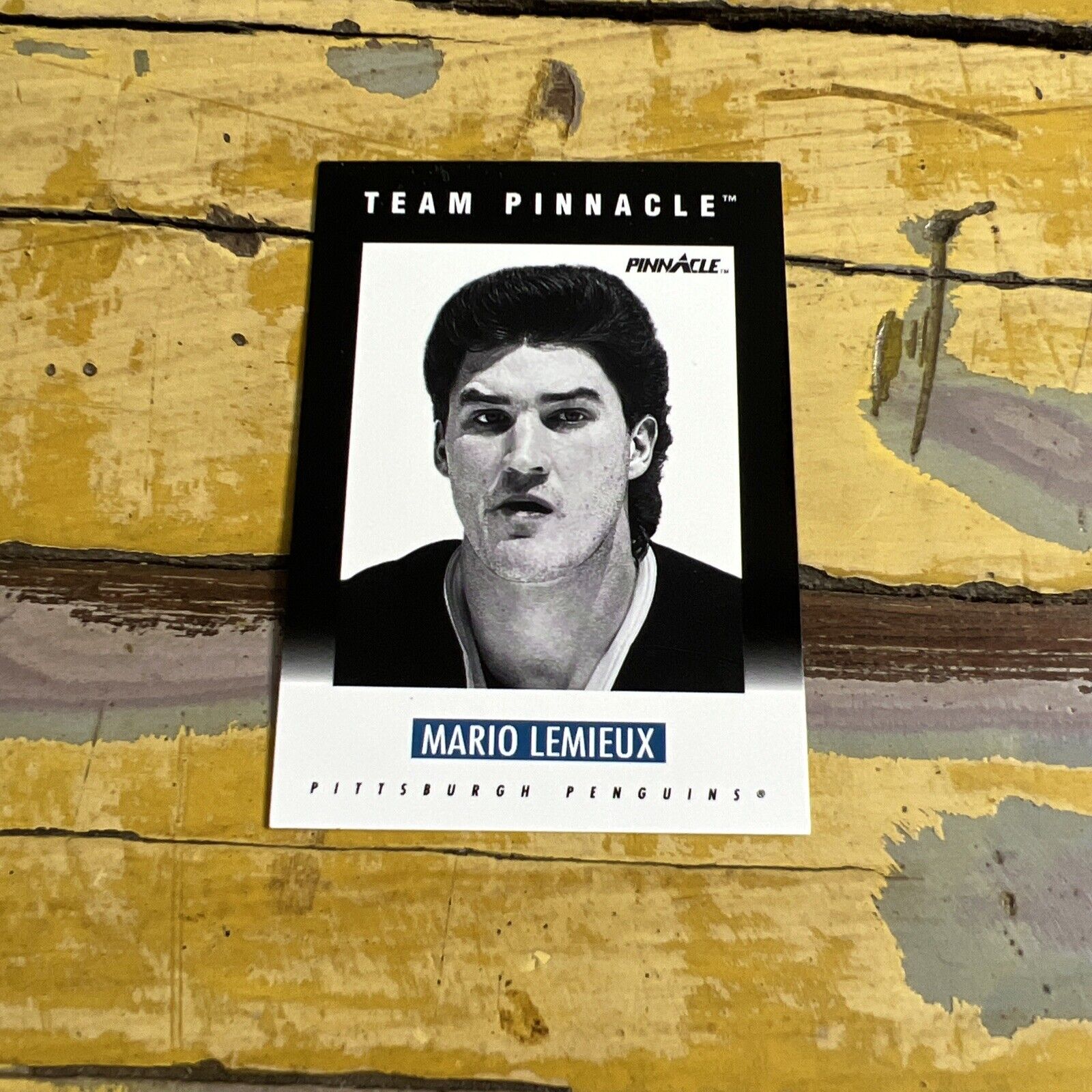 NHL Mario Lemieux Penguins 1991 Pinnacle Team Pinnacle French Card #B-5