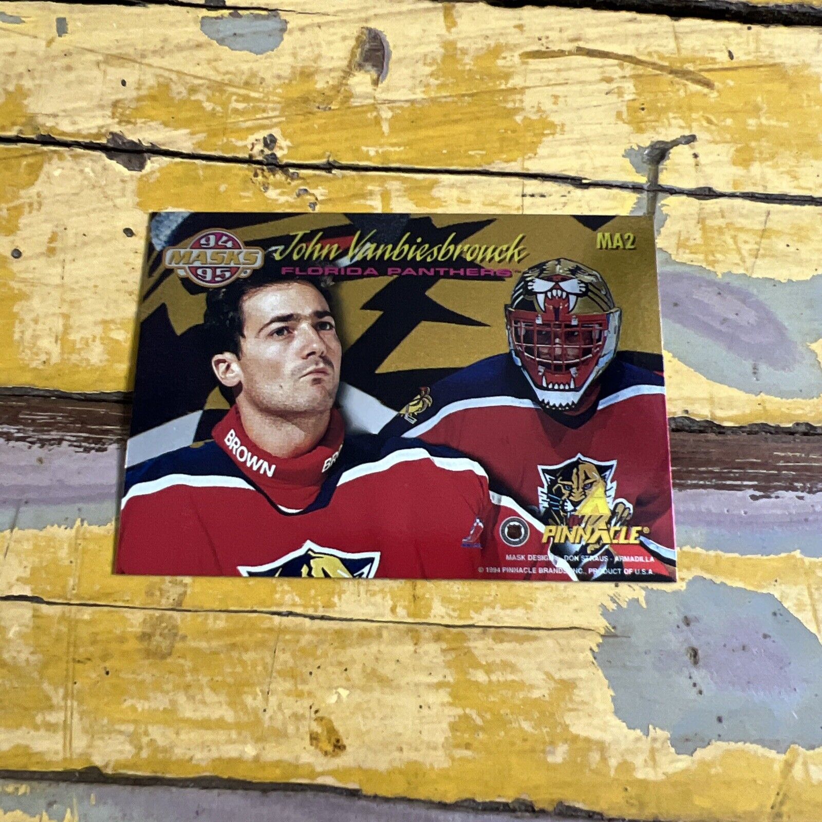 NHL John Vanbiesbrouck Florida Panthers 1994-95 Pinnacle Masks Card #MA2