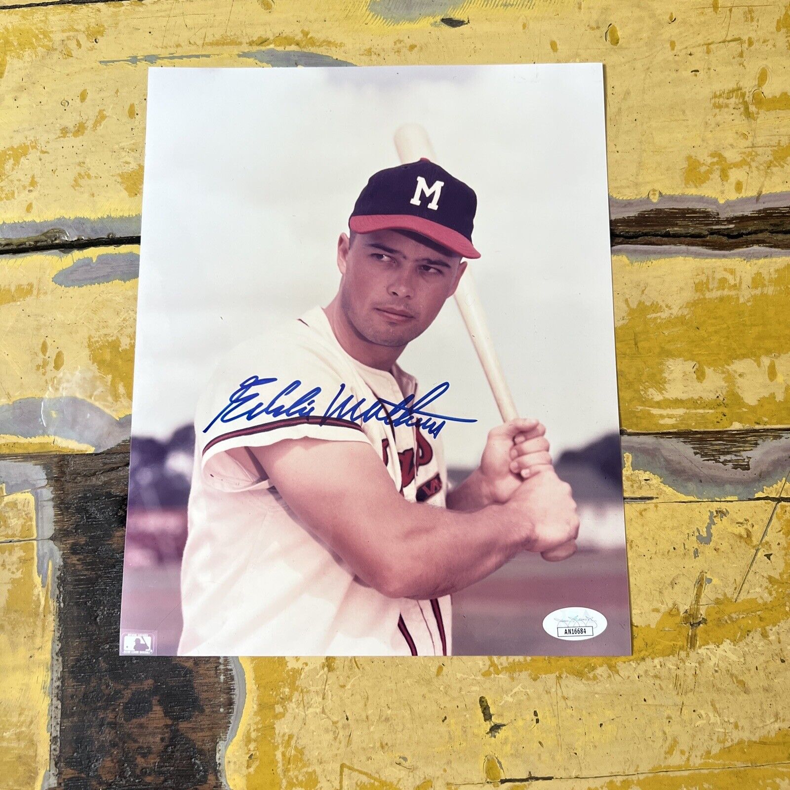 MLB Eddie Mathews Milwaukee Braves Autographed Signed 8x10 Photo JSA COA