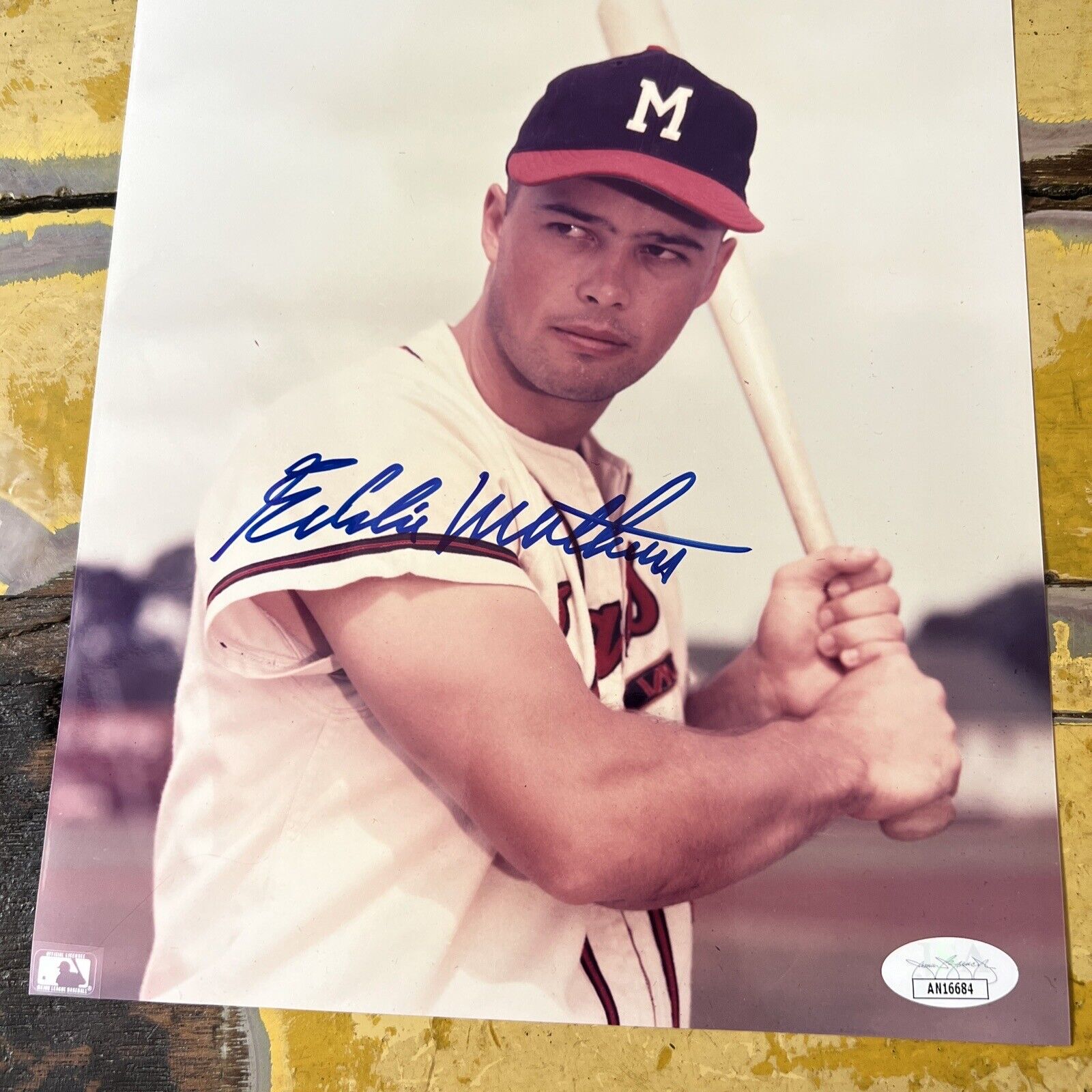 MLB Eddie Mathews Milwaukee Braves Autographed Signed 8x10 Photo JSA COA