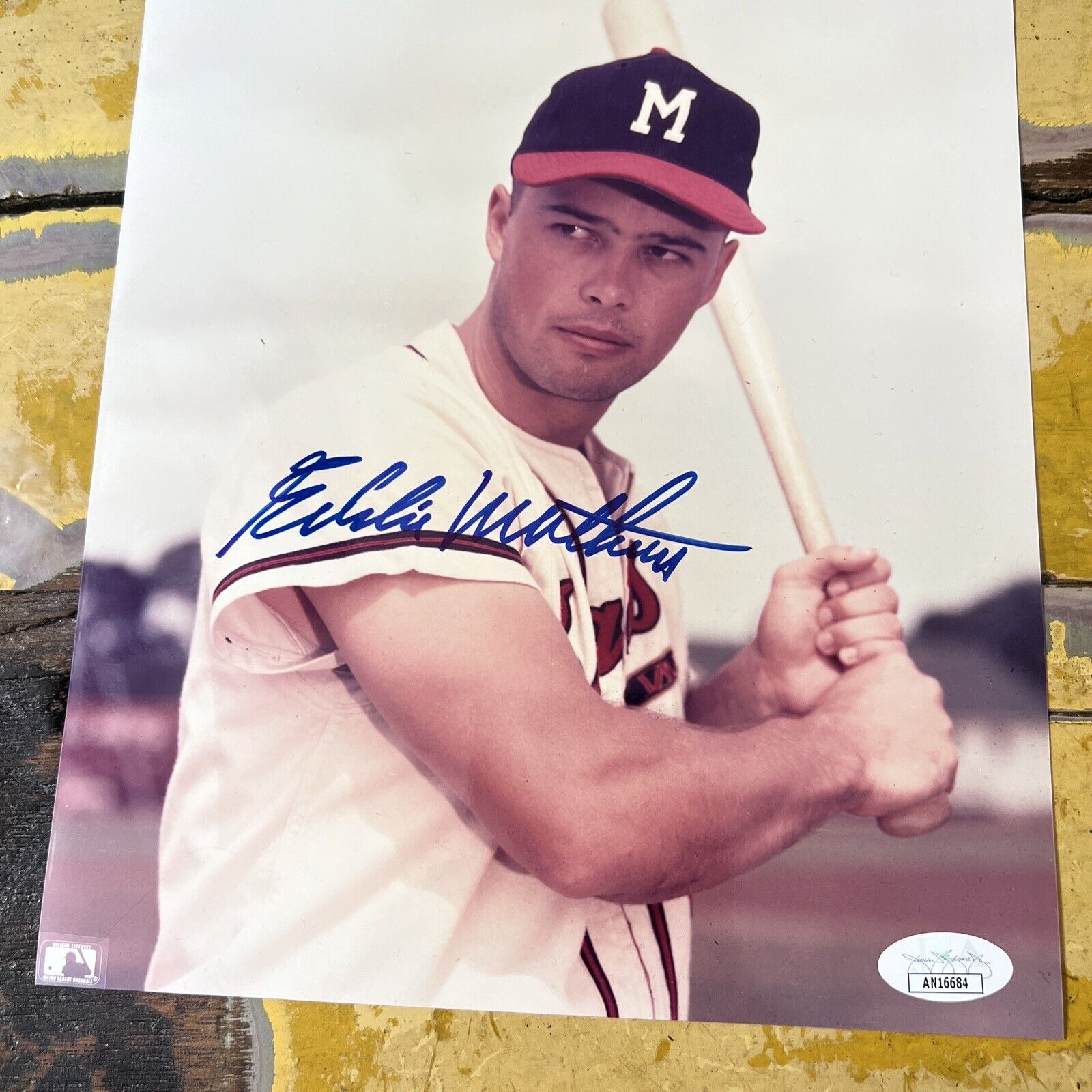 MLB Eddie Mathews Milwaukee Braves Autographed Signed 8x10 Photo JSA COA