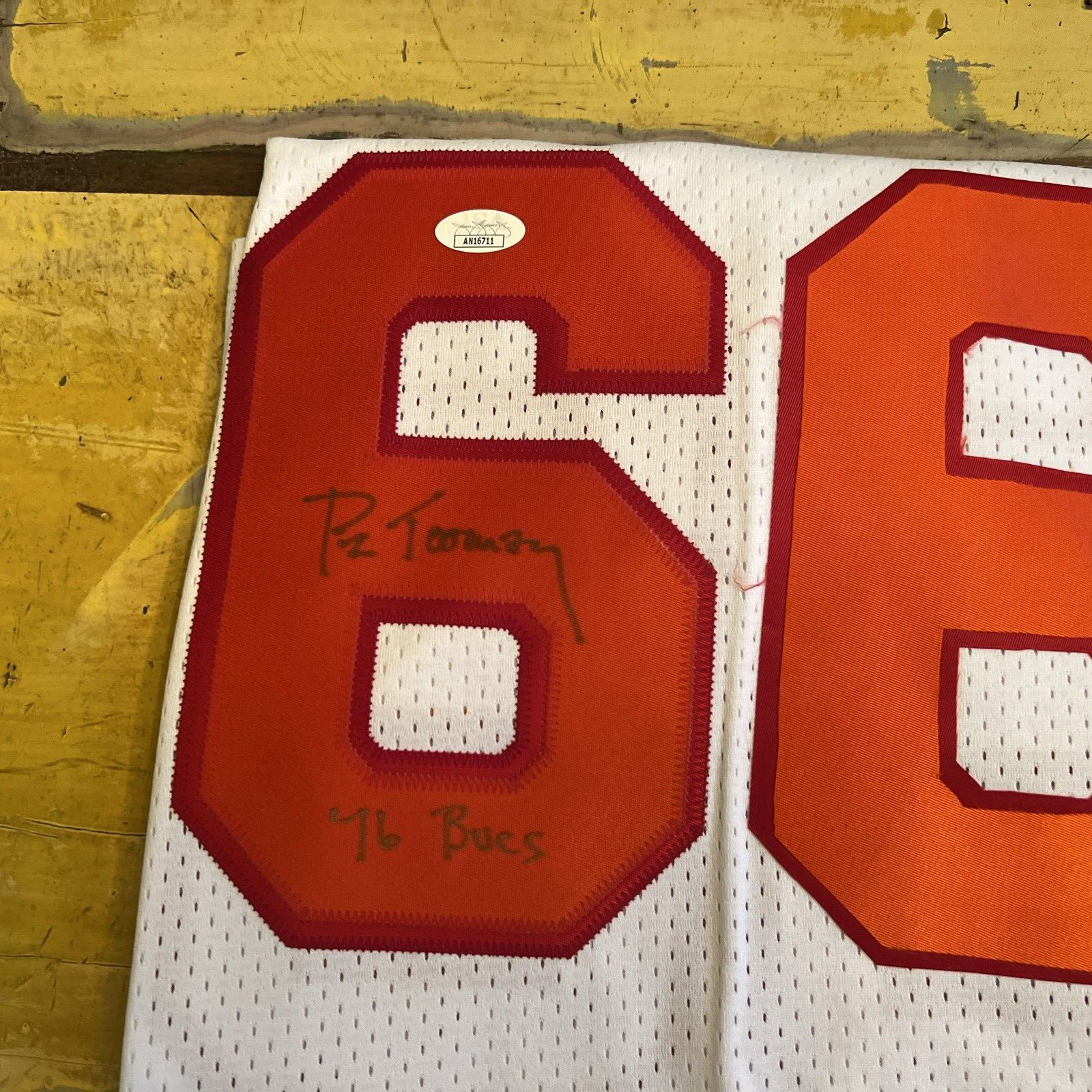 Pat Toomay Tampa Bay Buccaneers Autographed Custom  Jersey Script 76 Bucs JSA