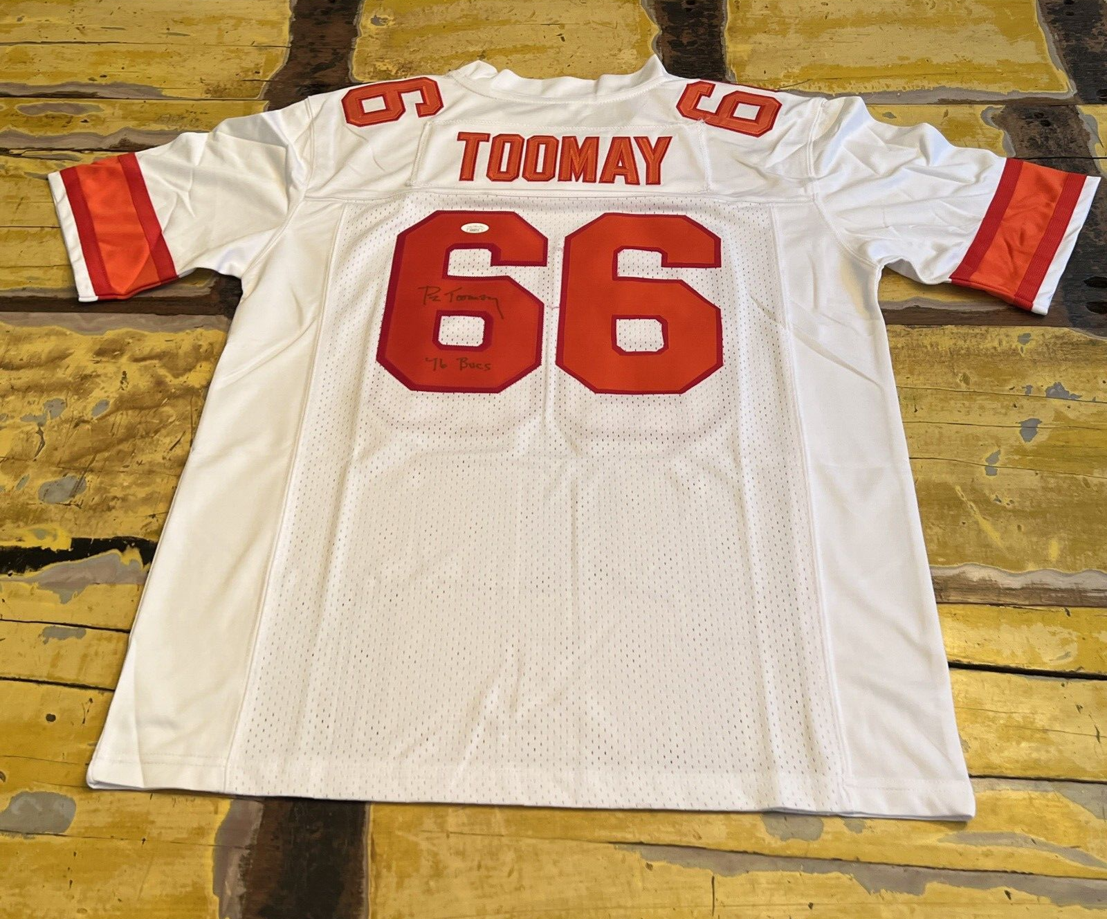 Pat Toomay Tampa Bay Buccaneers Autographed Custom  Jersey Script 76 Bucs JSA