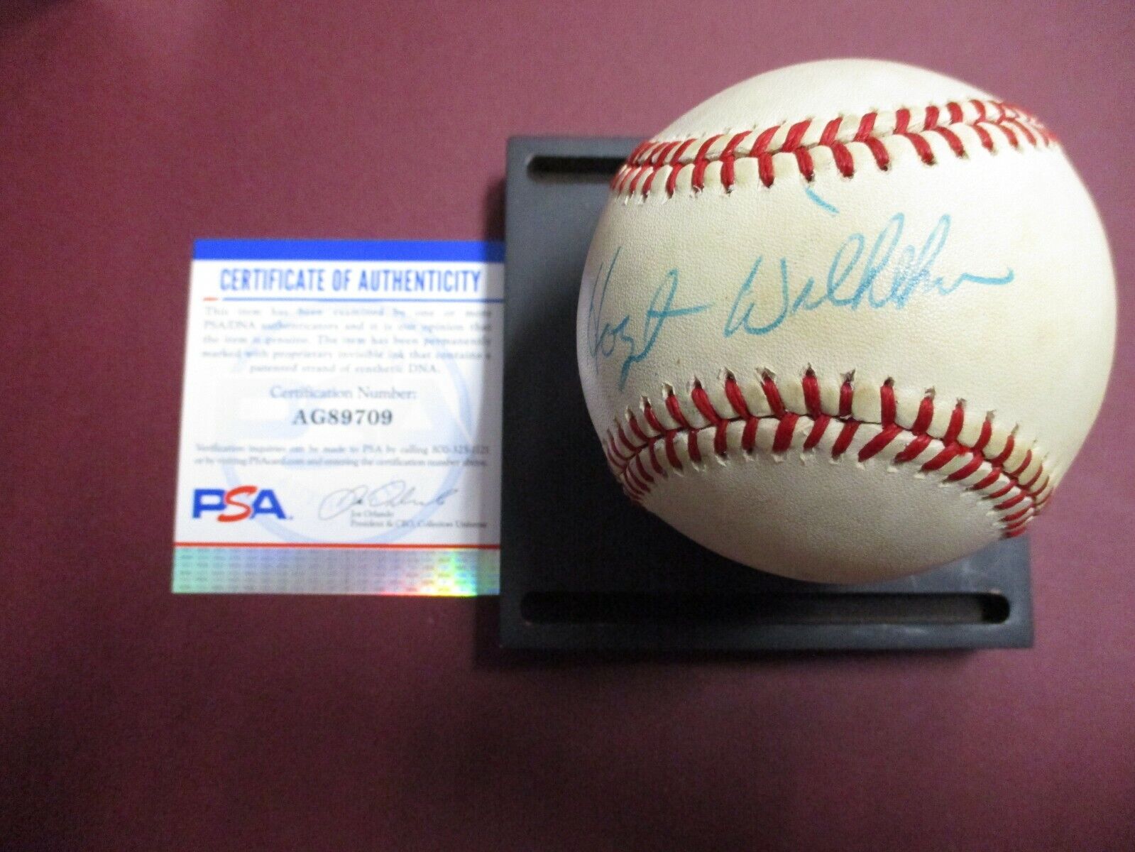 Hoyt Wilhelm NY Giants d 2002 Autographed FEENEY Ball Signed Baseball PSA COA