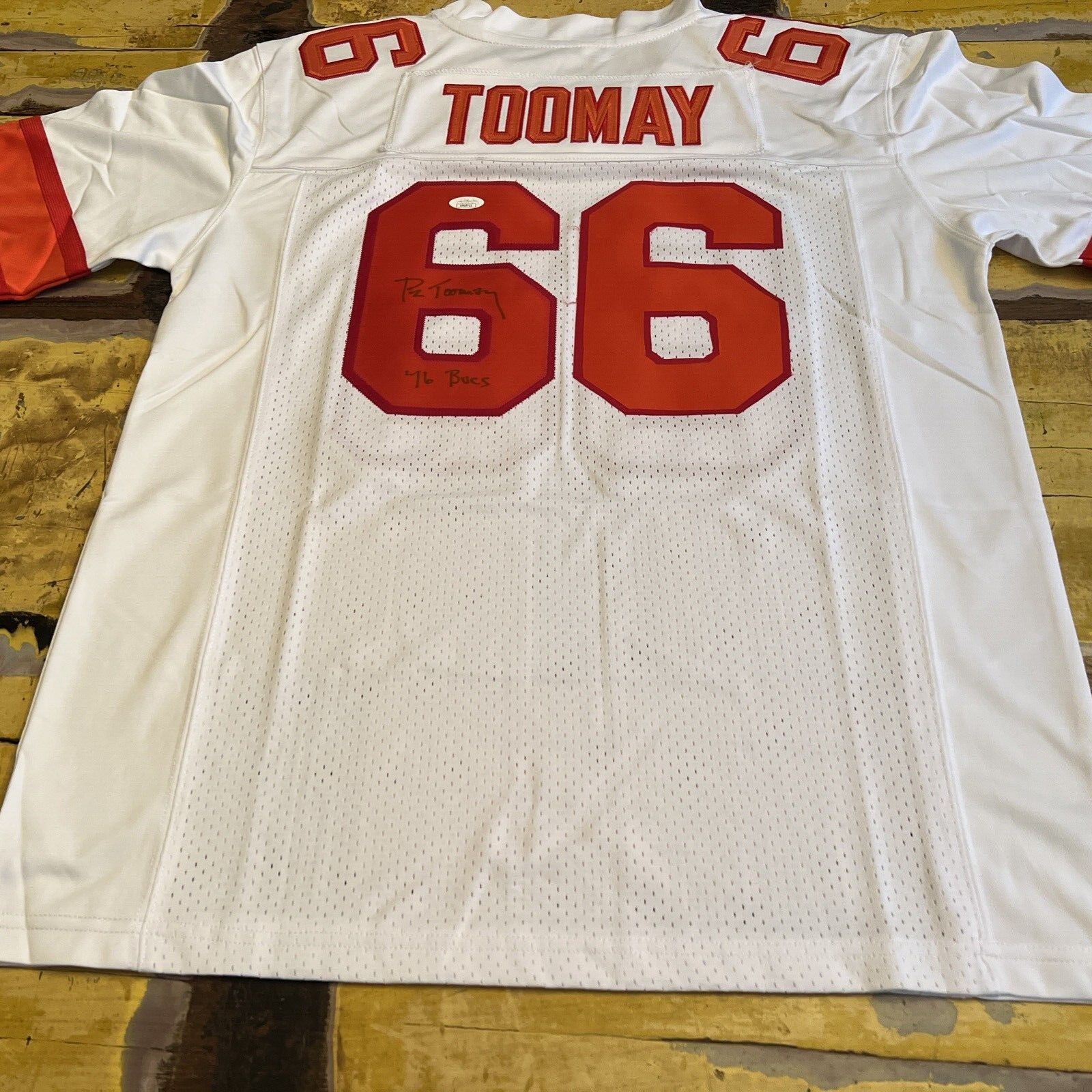 Pat Toomay Tampa Bay Buccaneers Autographed Custom  Jersey Script 76 Bucs JSA