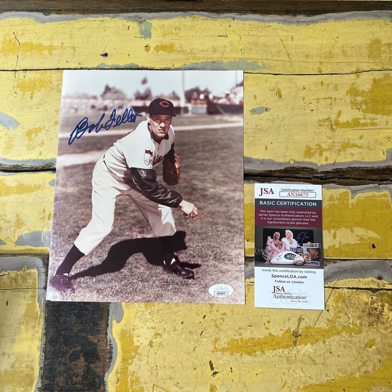 MLB Bob Feller Cleveland Indians Autographed Signed 8x10 Photo JSA COA #AN16675