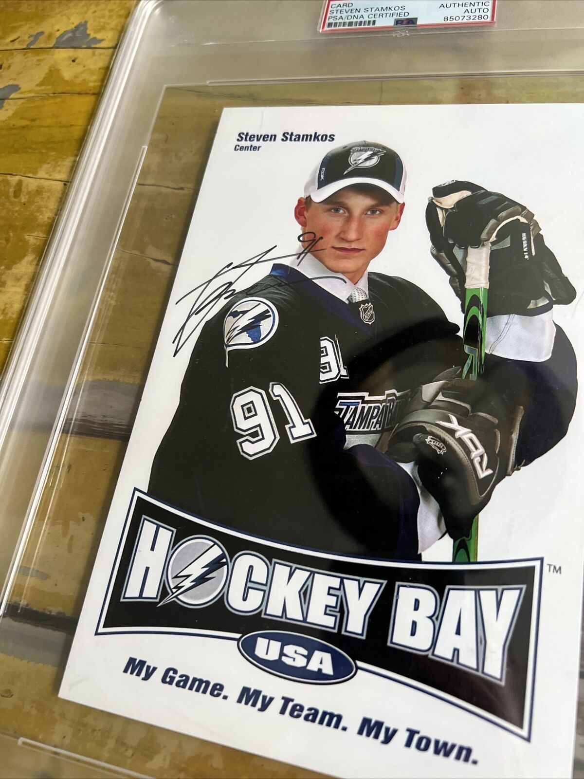 NHL Steven Stamkos Rare Autographed Signed Rookie Team Issued  Card PSA Slab