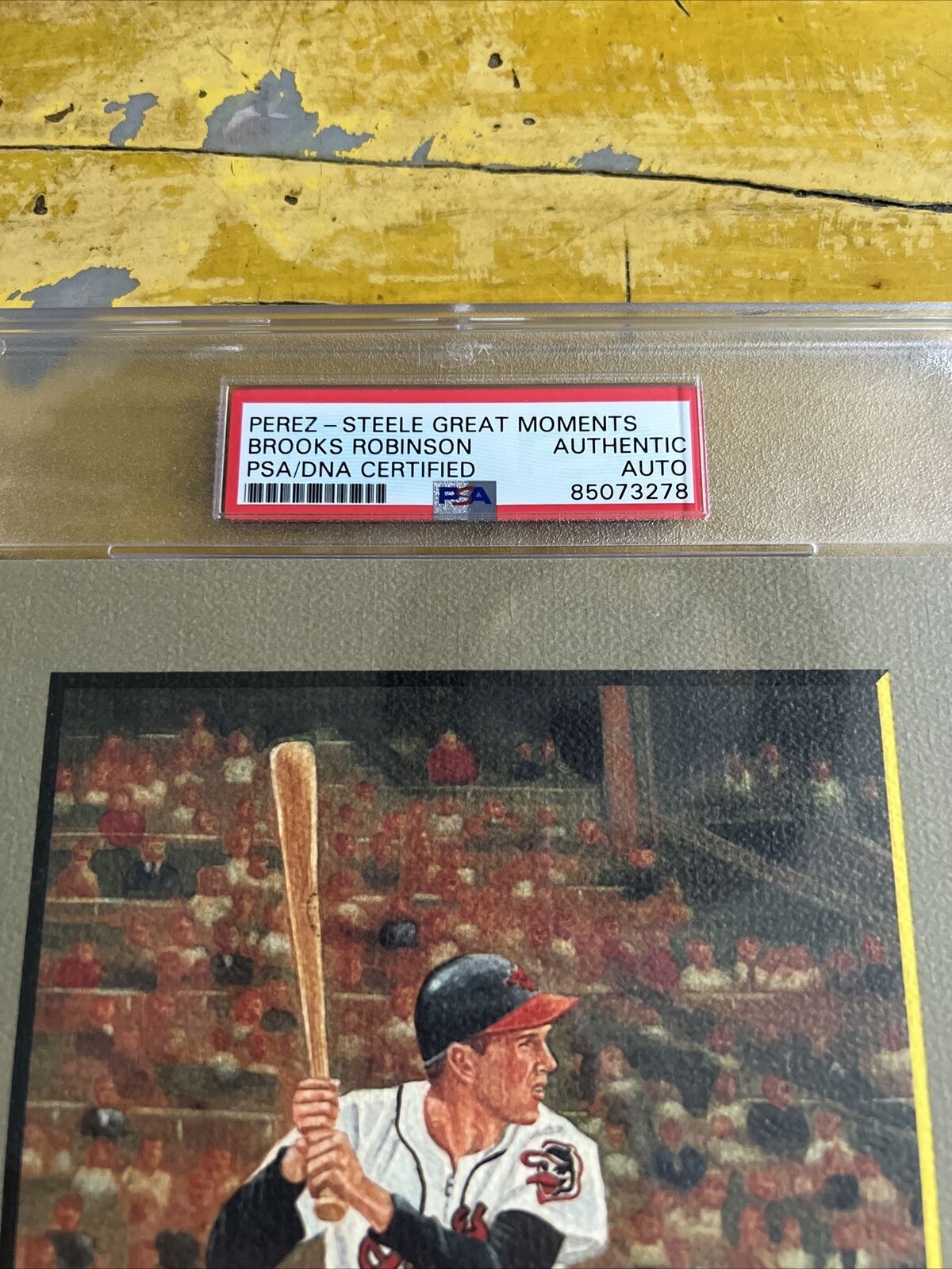 MLB Brooks Robinson Autographed Signed Perez Steele Great Moments Card PSA Slab