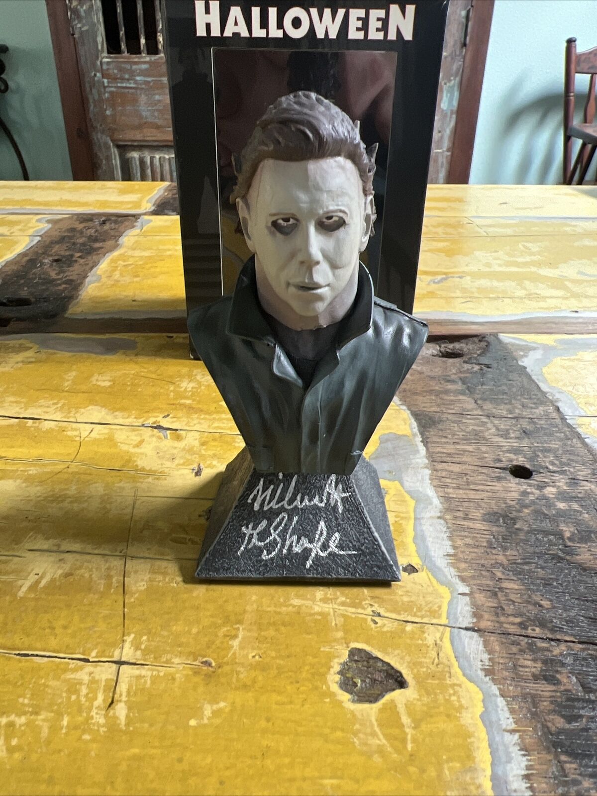 Nick Castle Autographed Signed Trick Or Treat Studios Mini Bust MM JSA COA