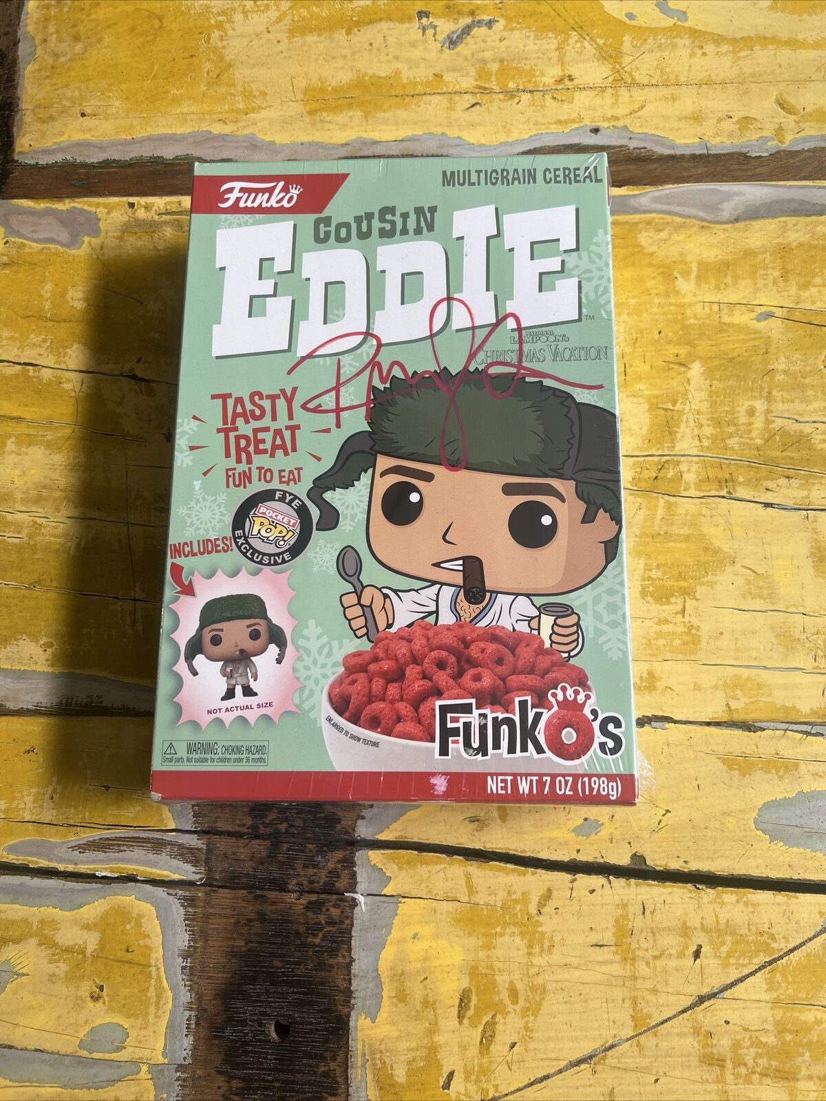 Randy Quaid "Actor" Autographed Signed Cousin Eddie Funko Cereal Box JSA COA