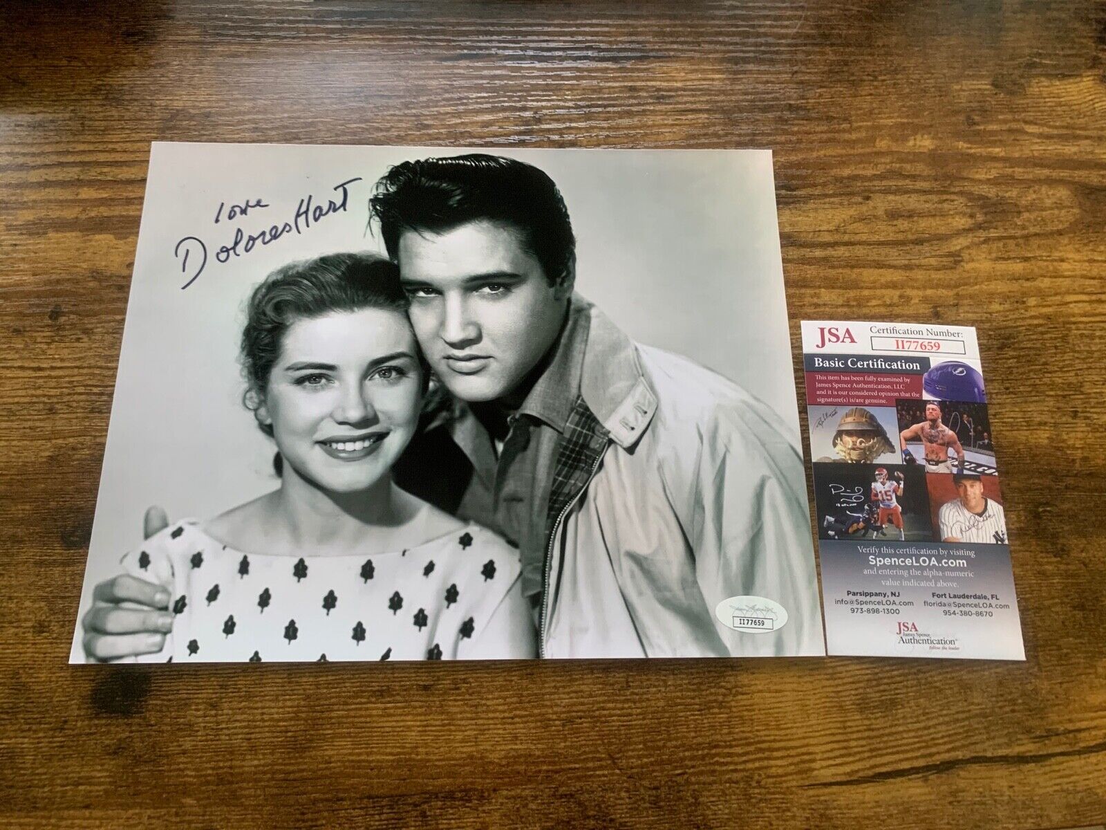 Dolores Hart Autographed 8x10 Photo with Elvis Presley JSA COA #II77659