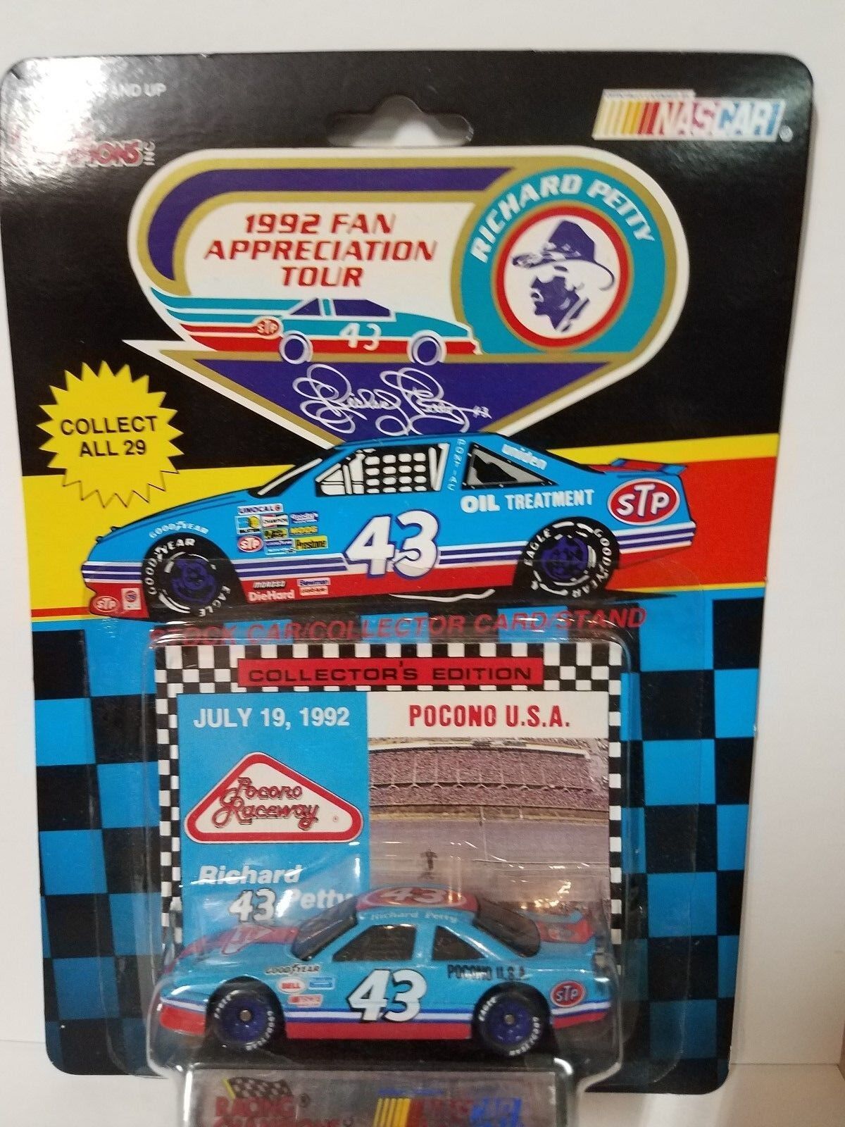 Richard Petty #43 1992 Fan Tour Die Cast CAR Pocono U.S.A Track NEW