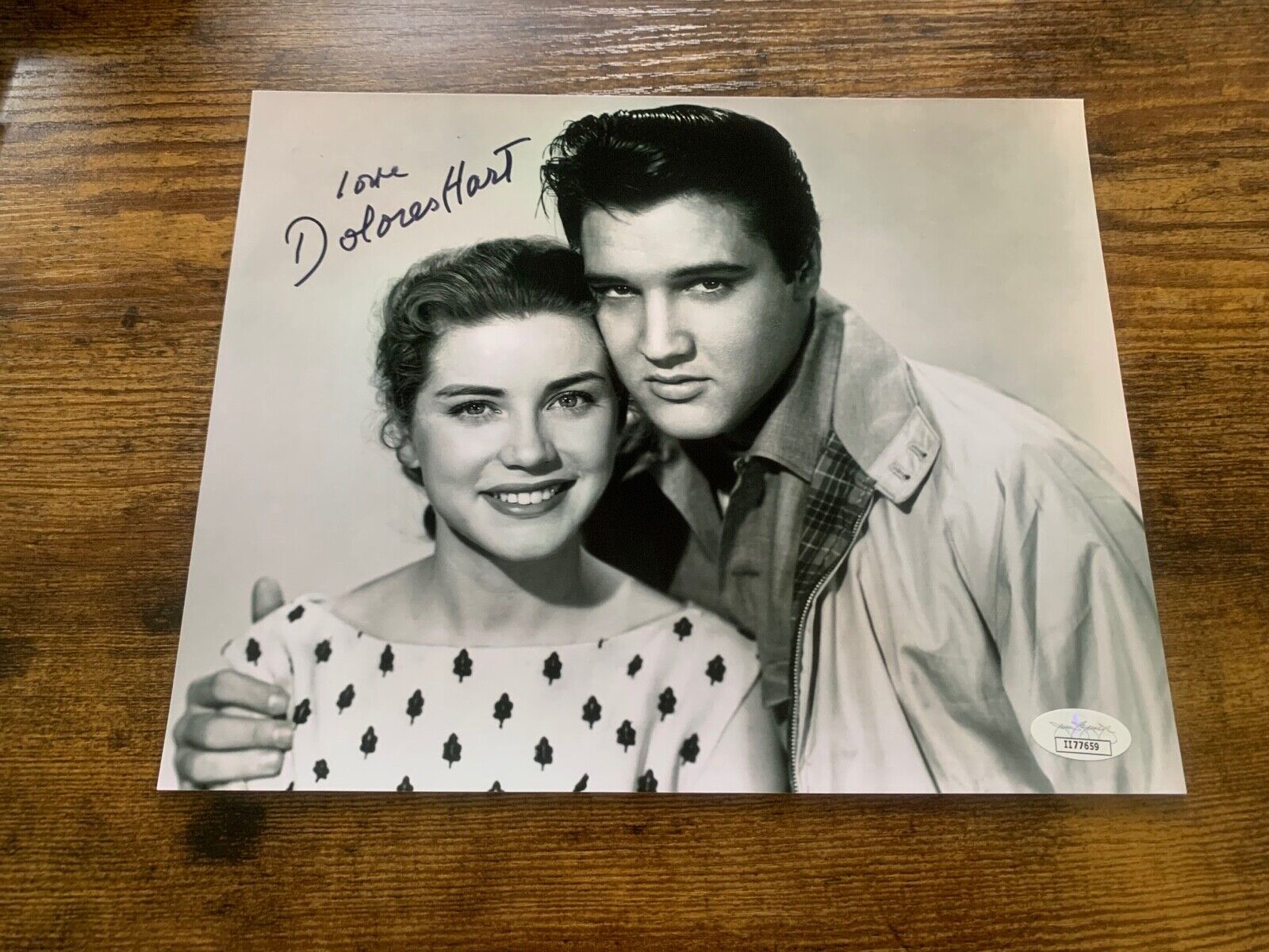 Dolores Hart Autographed 8x10 Photo with Elvis Presley JSA COA #II77659